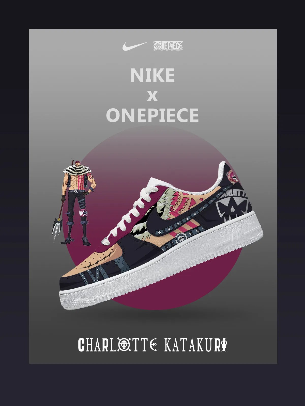 One Piece Charlotte Katakuri Air Force 1 Shoes Sneakers Image