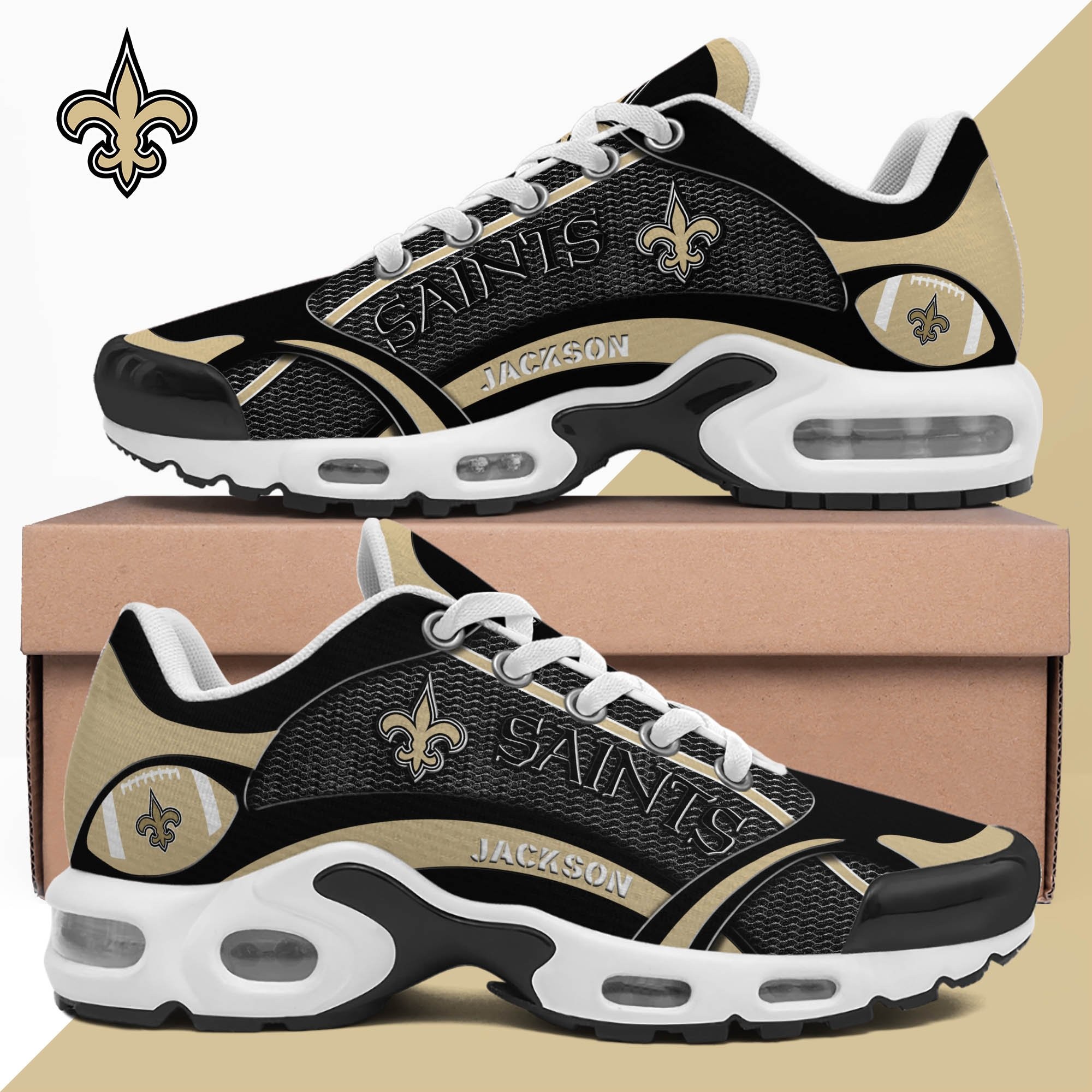 New Orleans Saints Team Shoes 2025 Version Custom Name 889 Image