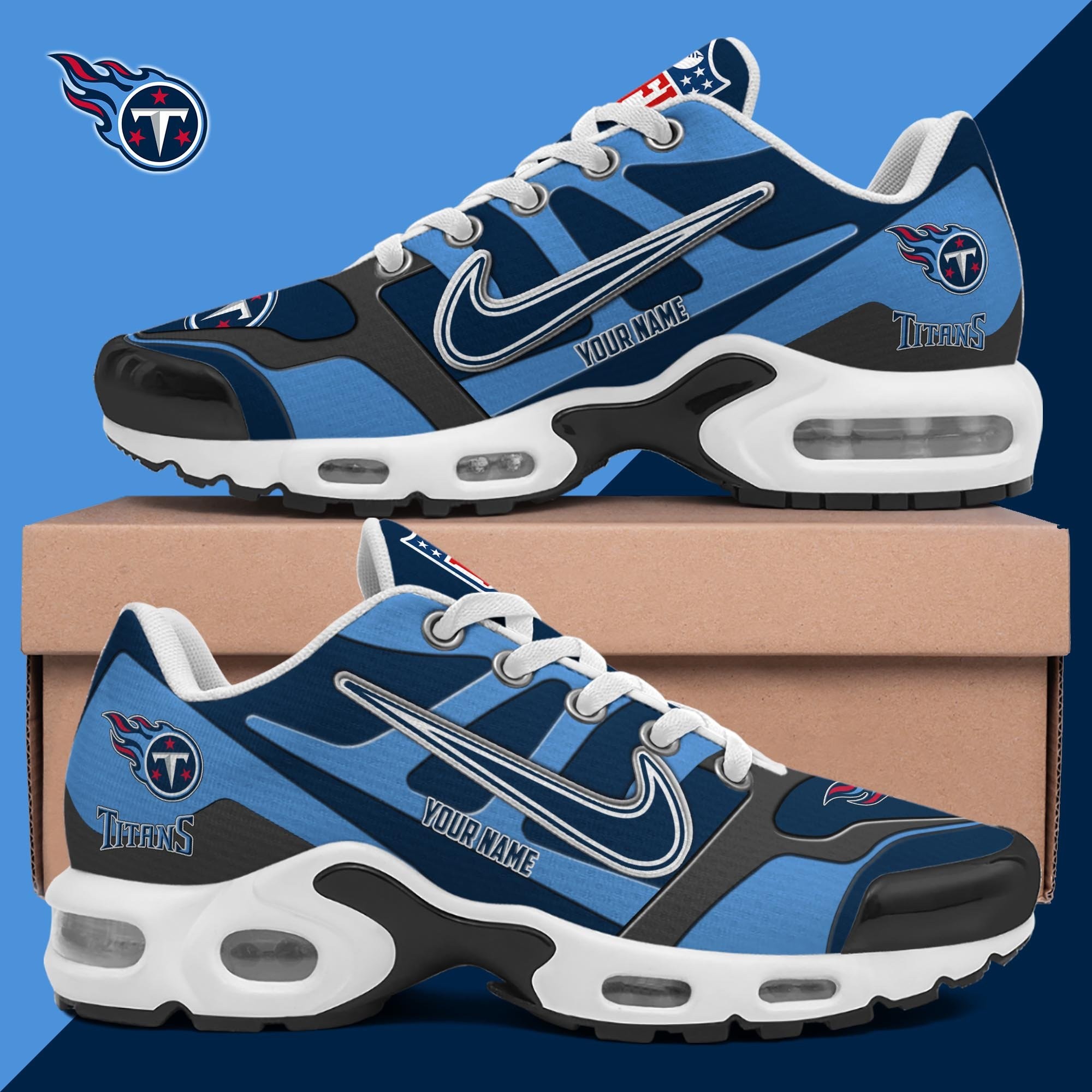 Tennessee Titans Shoes Custom Your Name Image