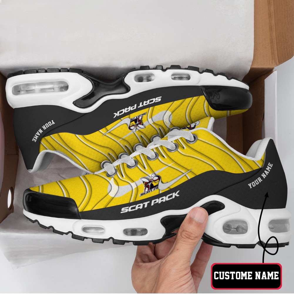 Dodge Challenger Scat Pack Vibrant Wave Custom Name Max Soul Shoes Sneakers Image