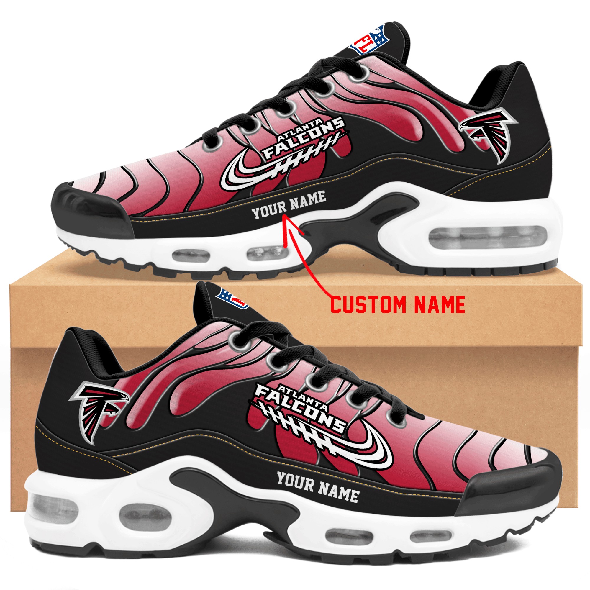 Atlanta Falcons Personalized Air Max Shoes Td Image