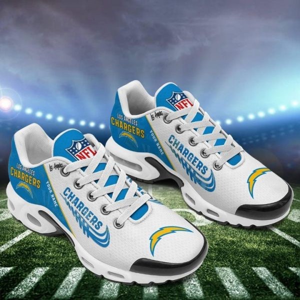 Los Angeles Chargers Personalized Name Team Mix Colors Wing Logo Max Soul Shoes Sneakers 2 Image