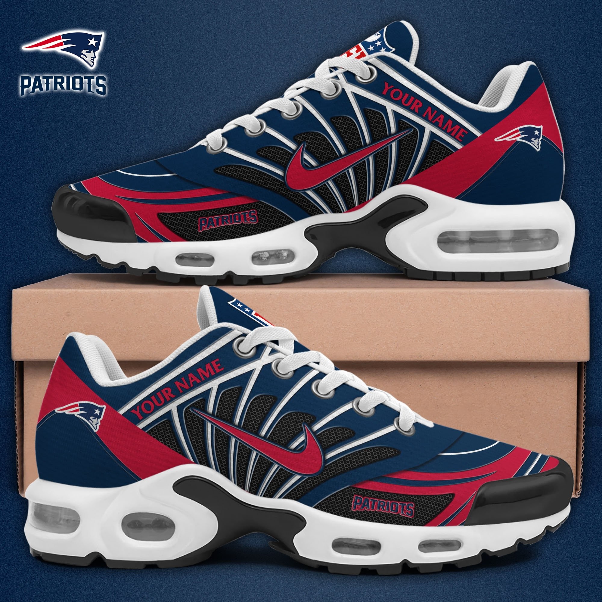 New England Patriots Shoes 2025 Versions Custom Your Name 921 Image