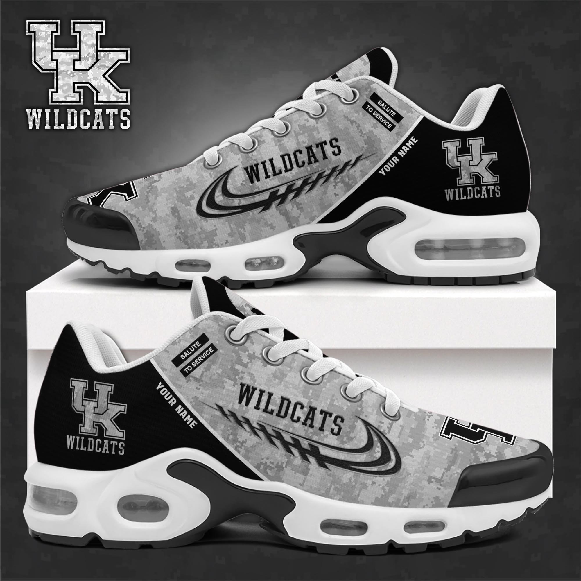 Kentucky Wildcats Shoes 2025 Version Custom Name Camouflage Shoes Ph585 Image