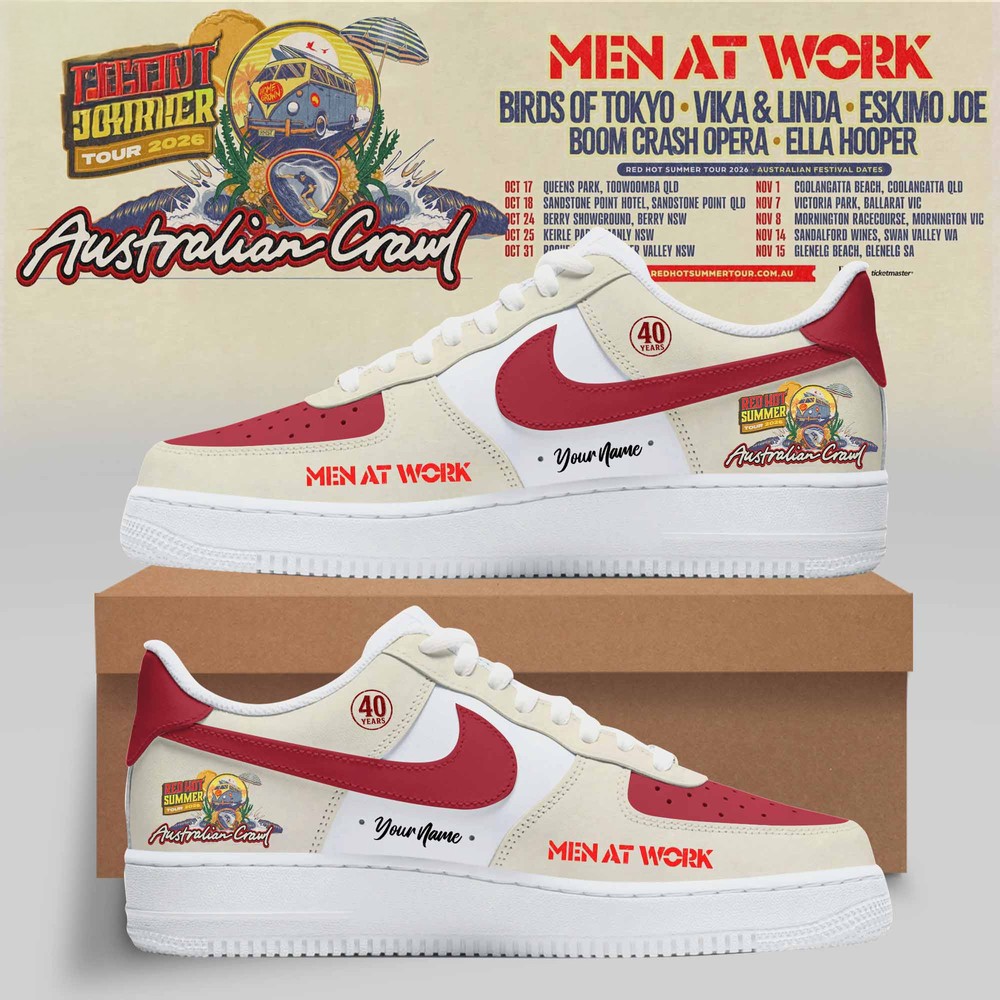 Australian Crawl Red Hot Summer Tour 2026 Custom AF1 Shoes Collection Image