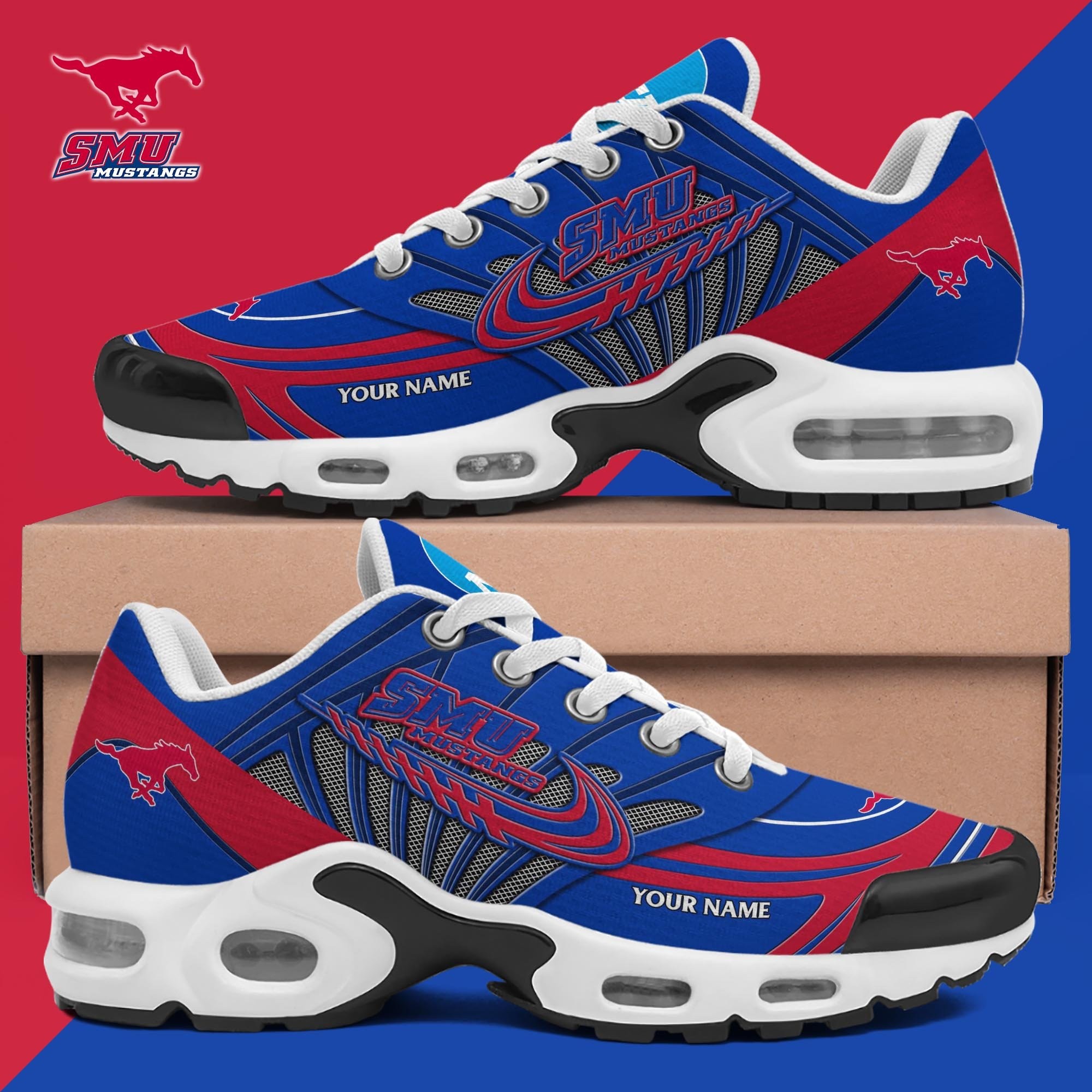 Smu Mustangs Shoes 2025 Version Custom Your Name Image