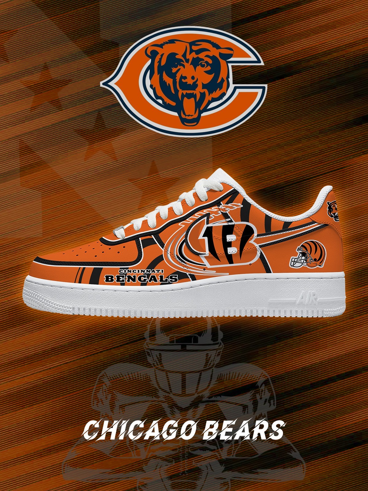 Chicago Football V.2 Custom AF1 Sneakers Image