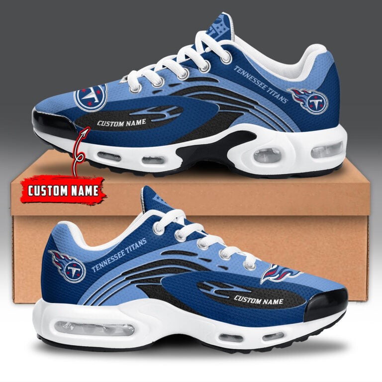 Tennessee Titans Personalized Name Team Logo Mix Colors Wave Line Max Soul Shoes Sneakers Image