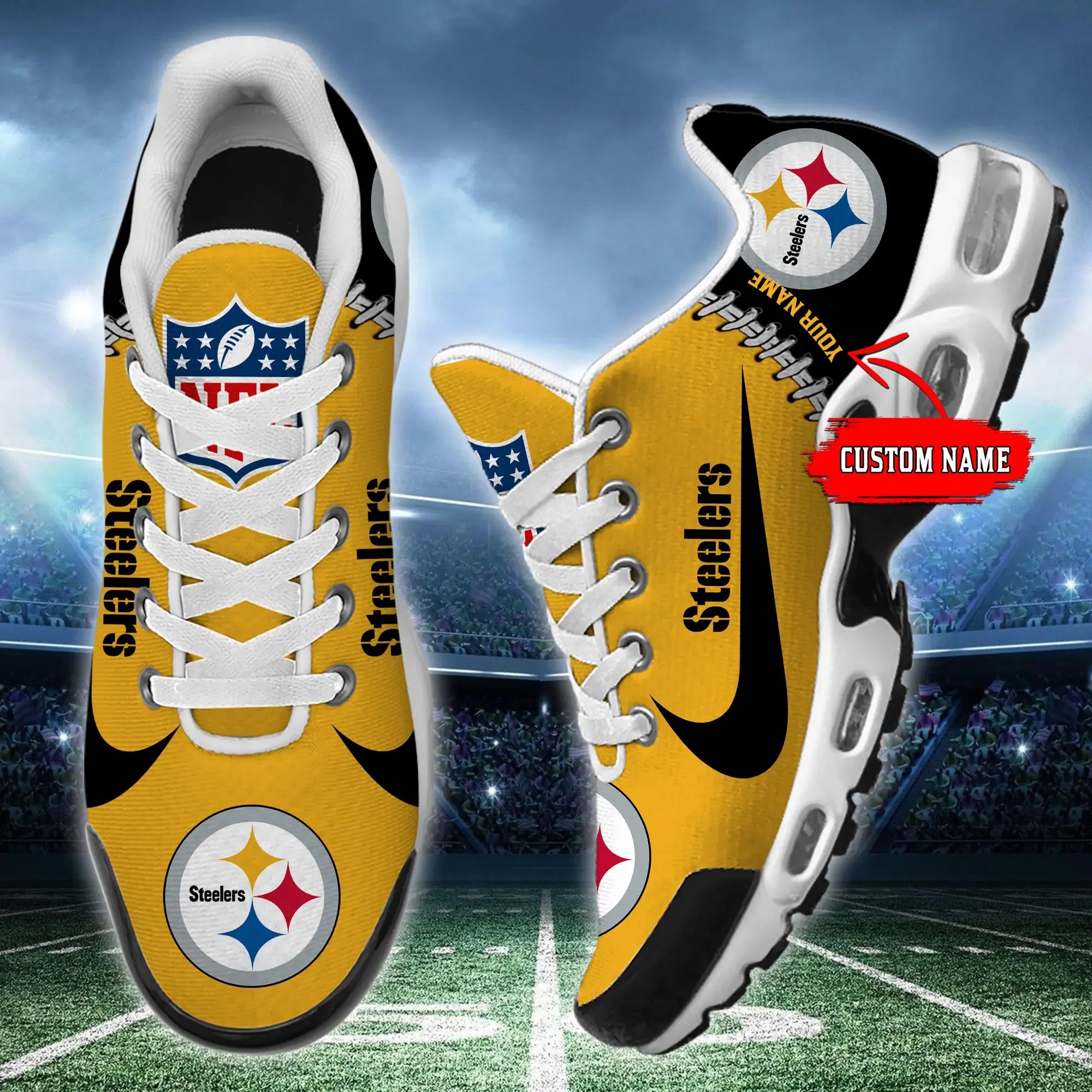 Pittsburgh Steelers New Air Max Plus Shoes Air Cushion Sneaker 608On 4295 Image