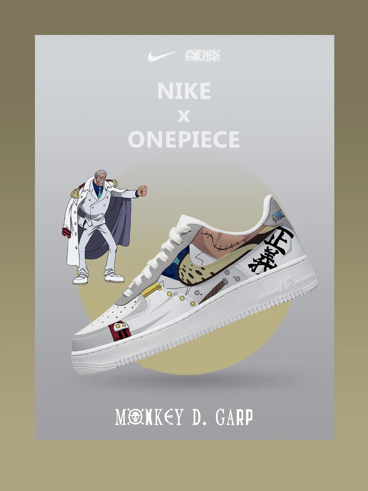One Piece Monkey D Garp Air Force 1 Shoes Sneakers Image