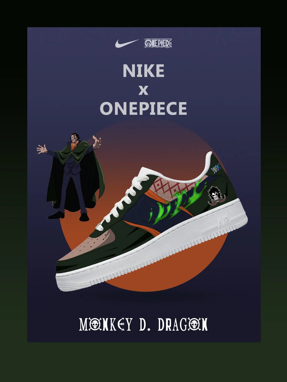 One Piece Monkey D Dragon Air Force 1 Shoes Sneakers Image