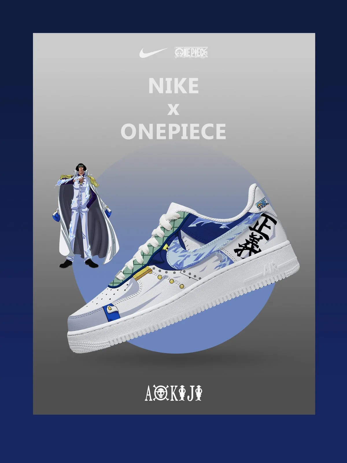 One Piece Aokiji Air Force 1 Shoes Sneakers Image