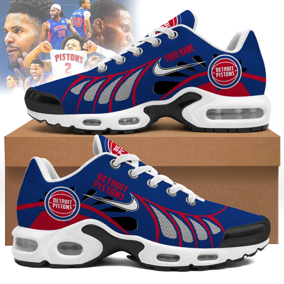 Detroit Pistons Personalized Air Max Shoes Image