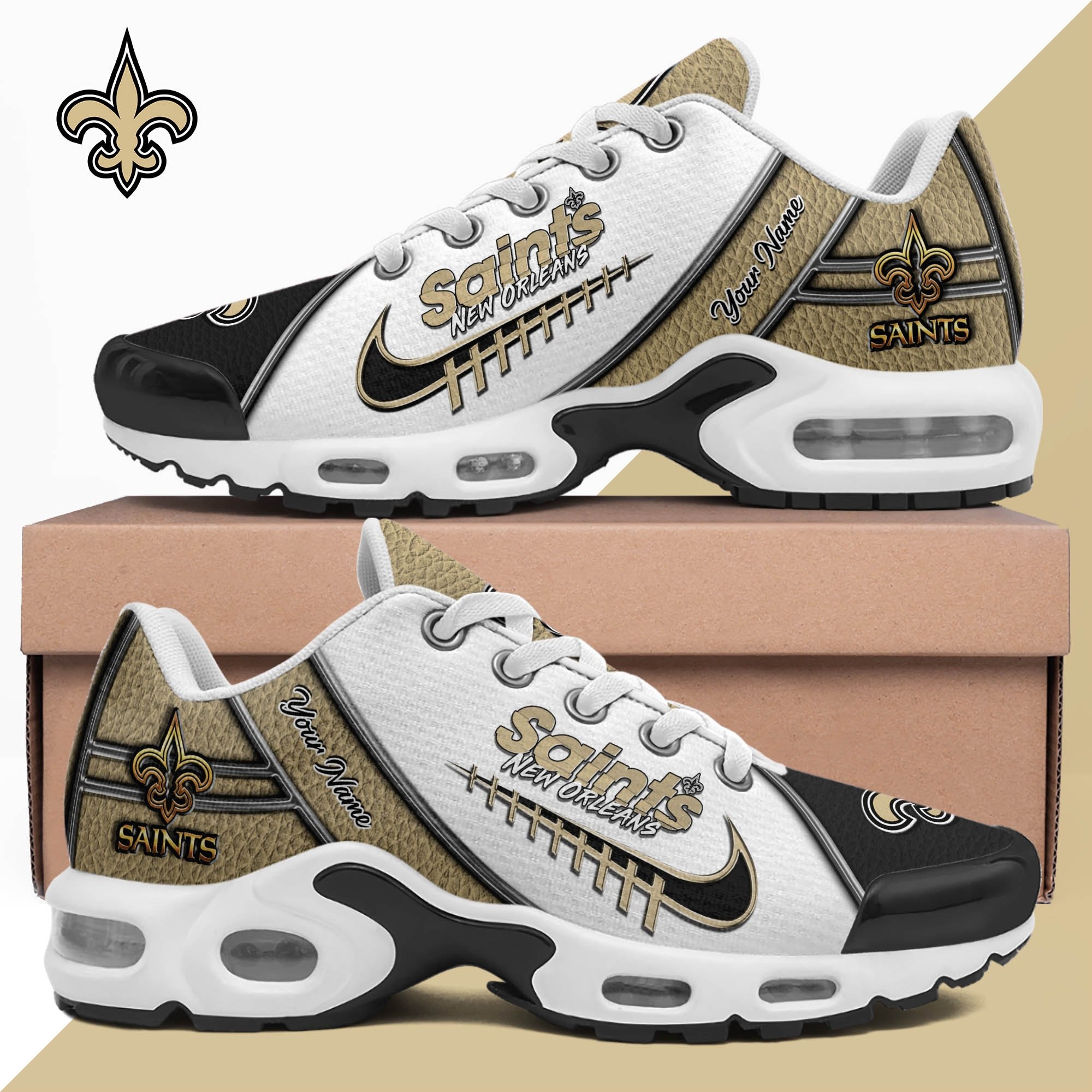 New Orleans Saints Shoes 2025 Version Custom Your Name Football Team Shoes 516 Image