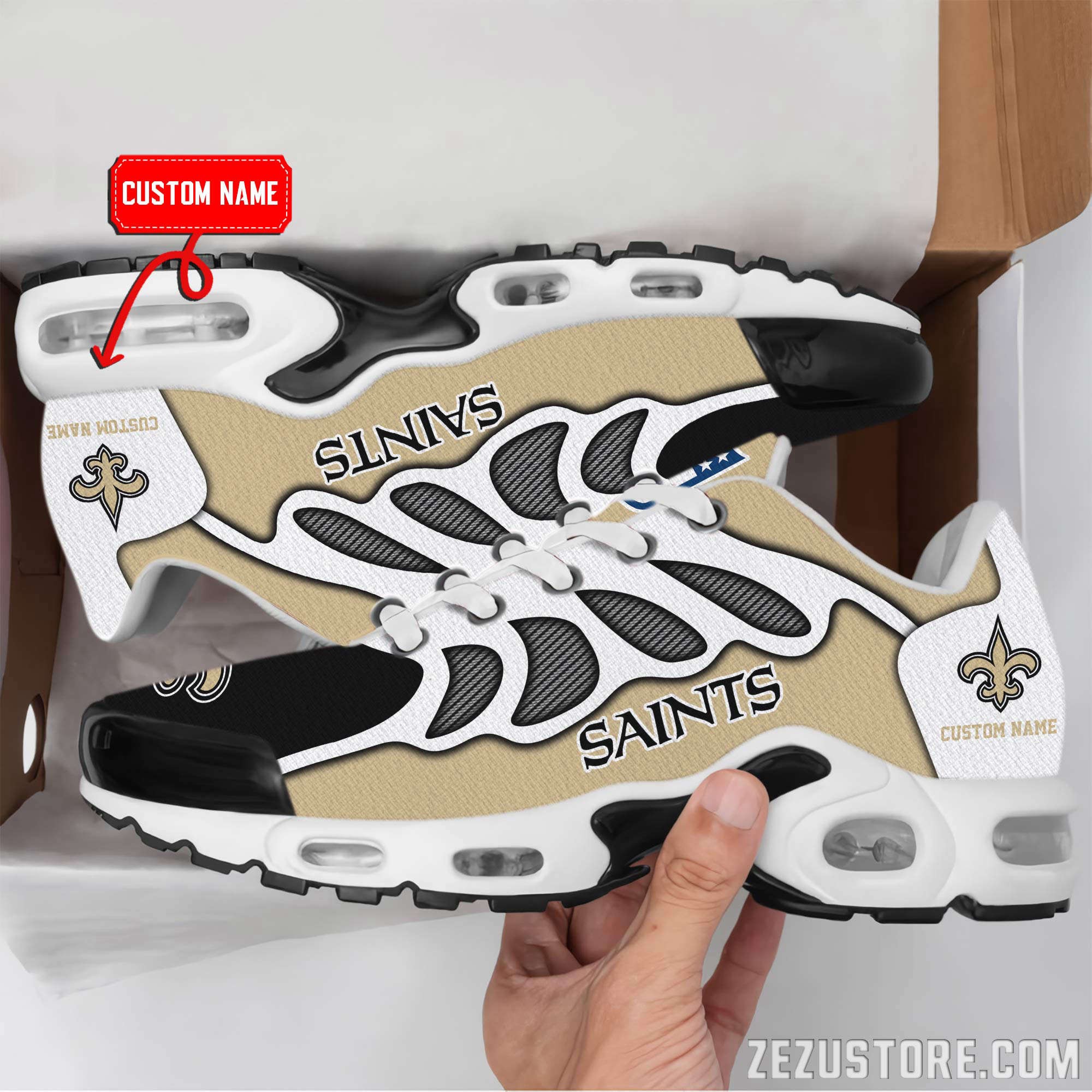 New Orleans Saints Premium Air Max Plus Sport Sneakers For Fan Image