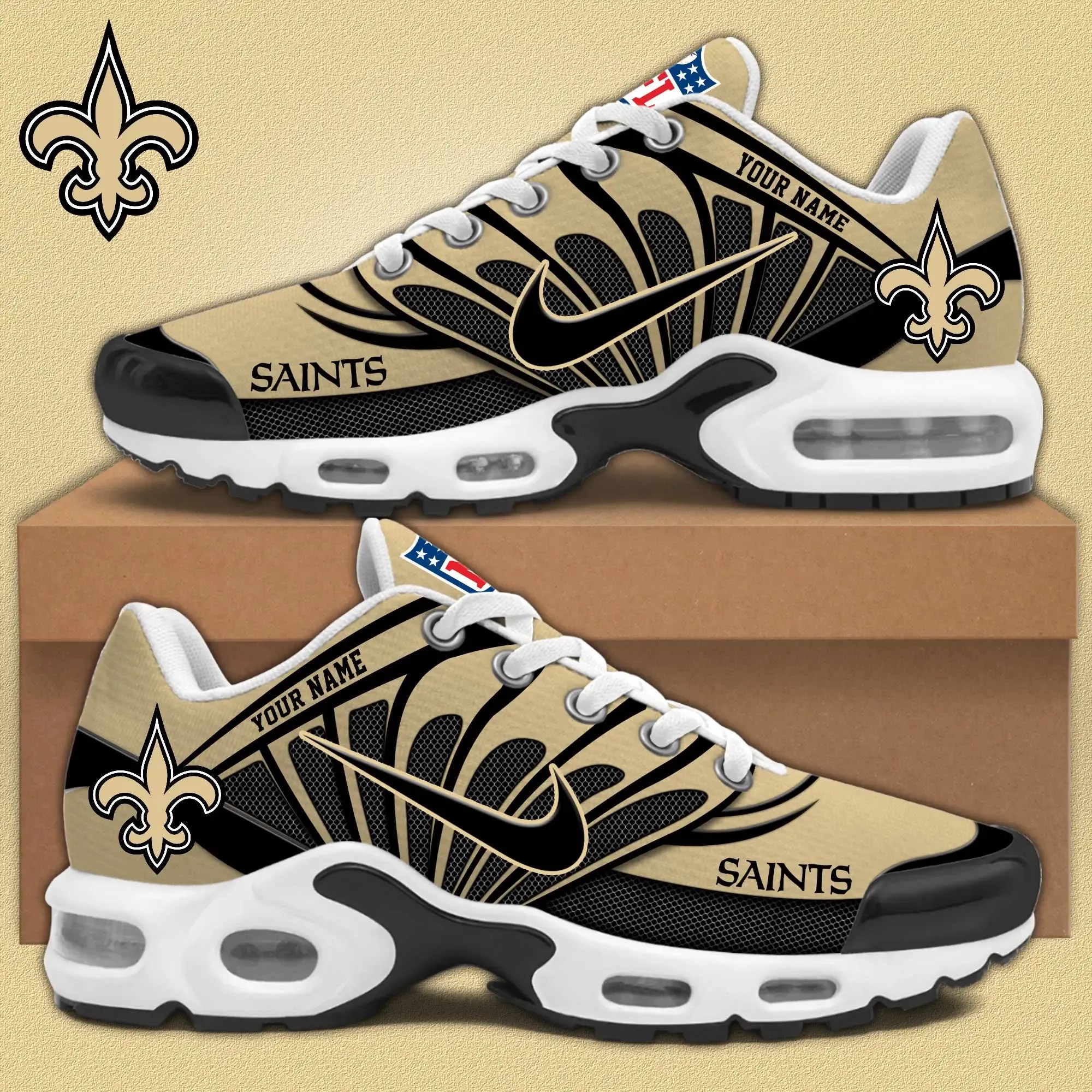 New Orleans Saints New Air Max Plus Shoes Air Cushion Sneaker 729He 2531 Image