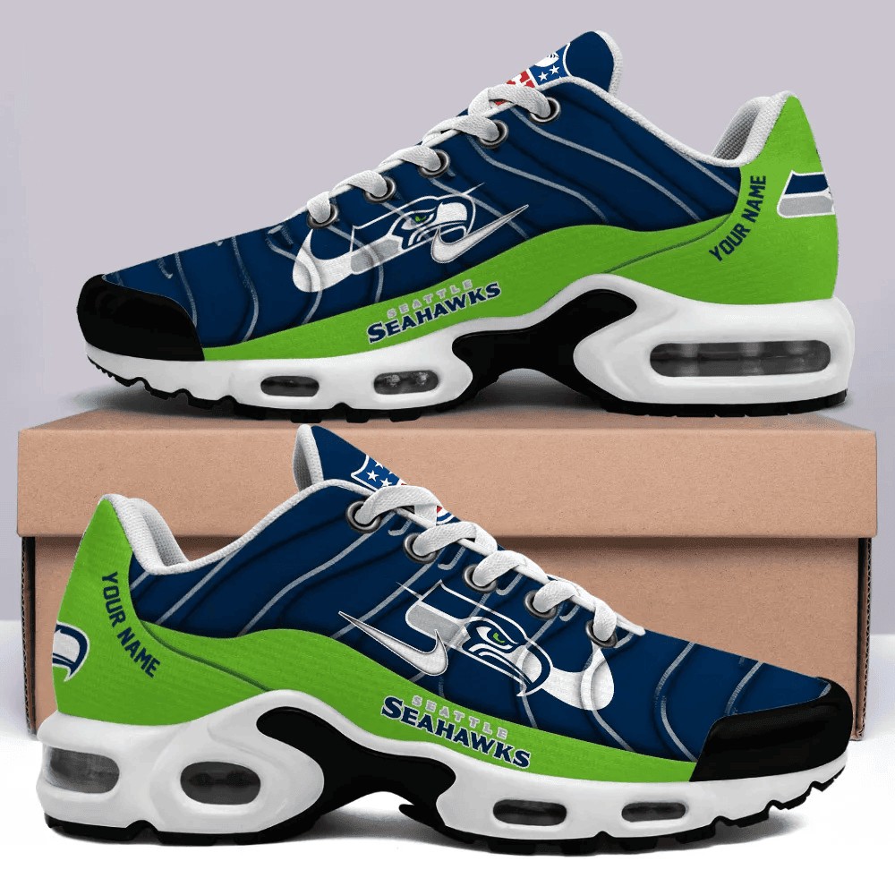 Seattle Seahawks Personalized Name Team Mix Colors V4 Shoes Air Cushion Sneakers Image