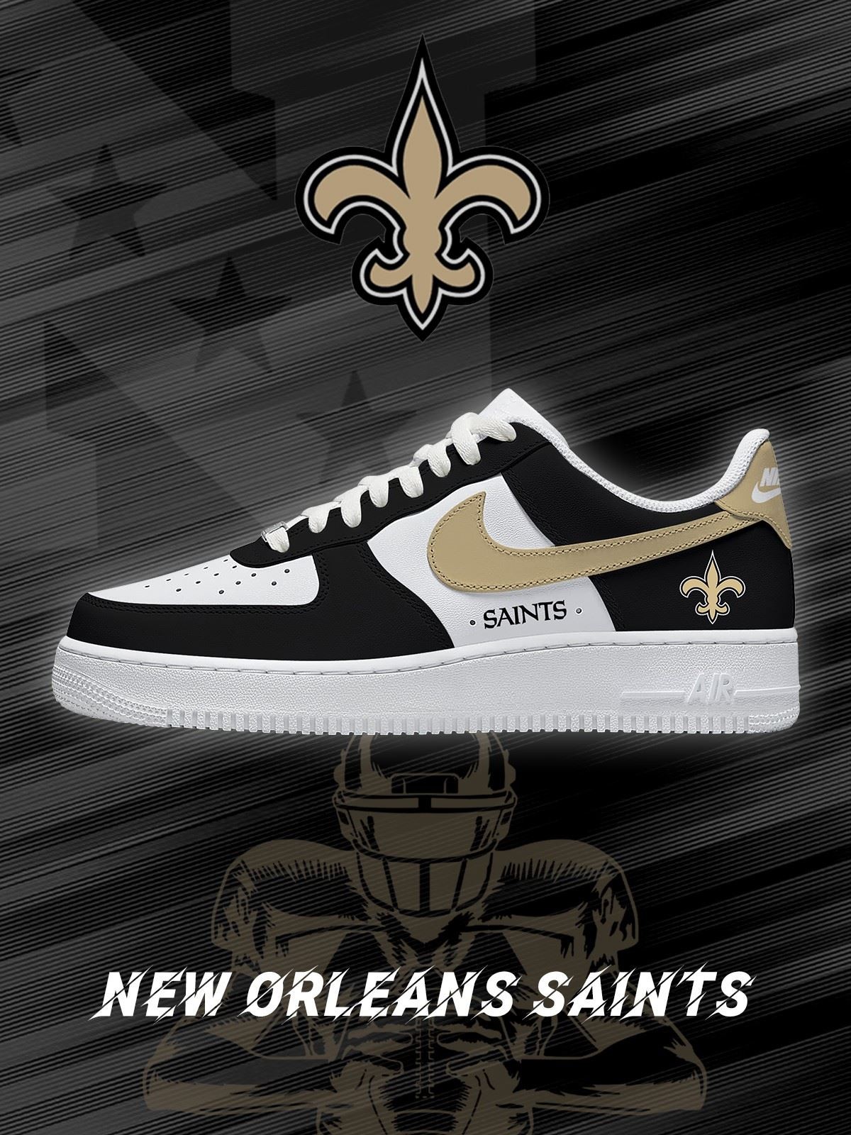 New Orleans Football Custom AF1 Sneakers Image