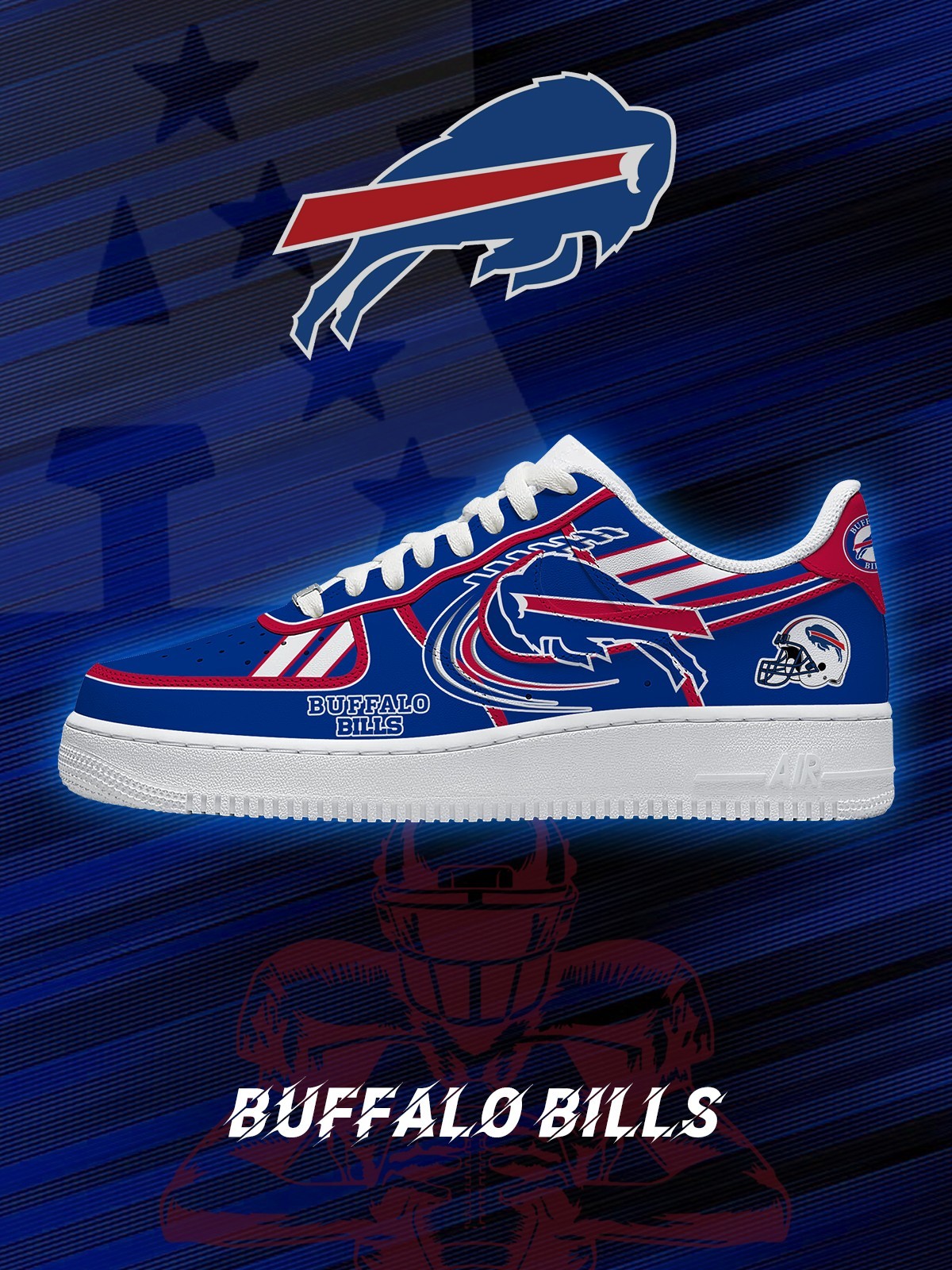 Buffalo Football V.2 Custom AF1 Sneakers Image