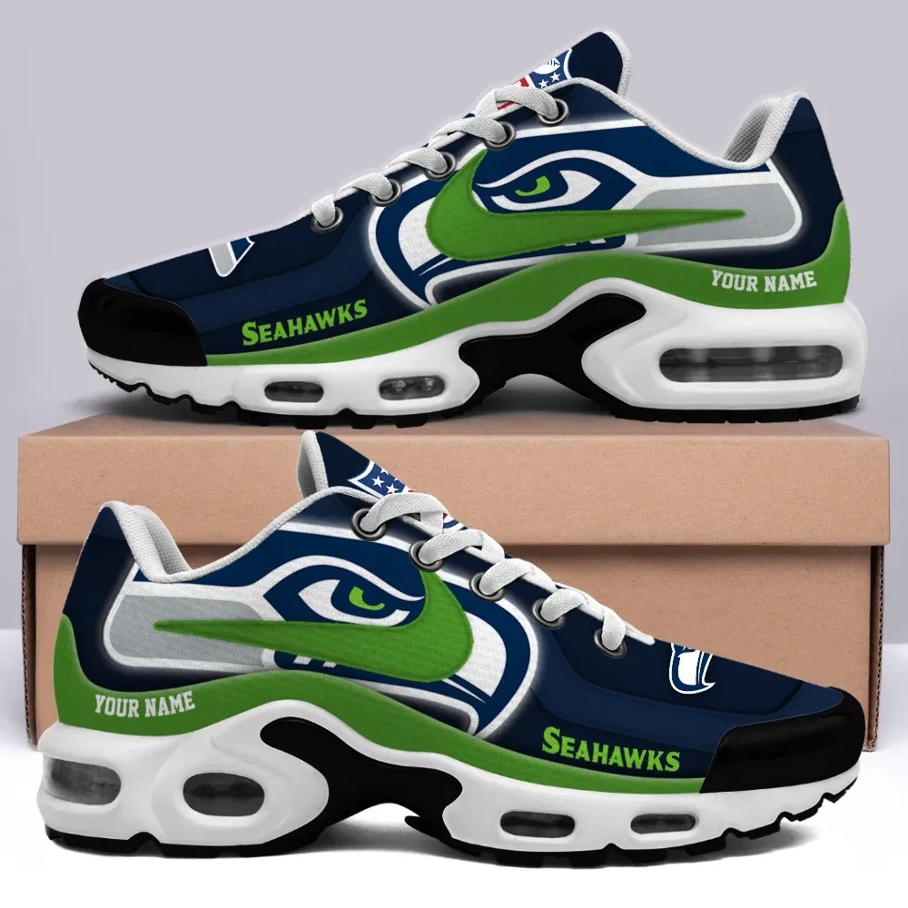 Seattle Seahawks Personalized Name Team Mix Colors V1 Max Soul Shoes Sneakers Image