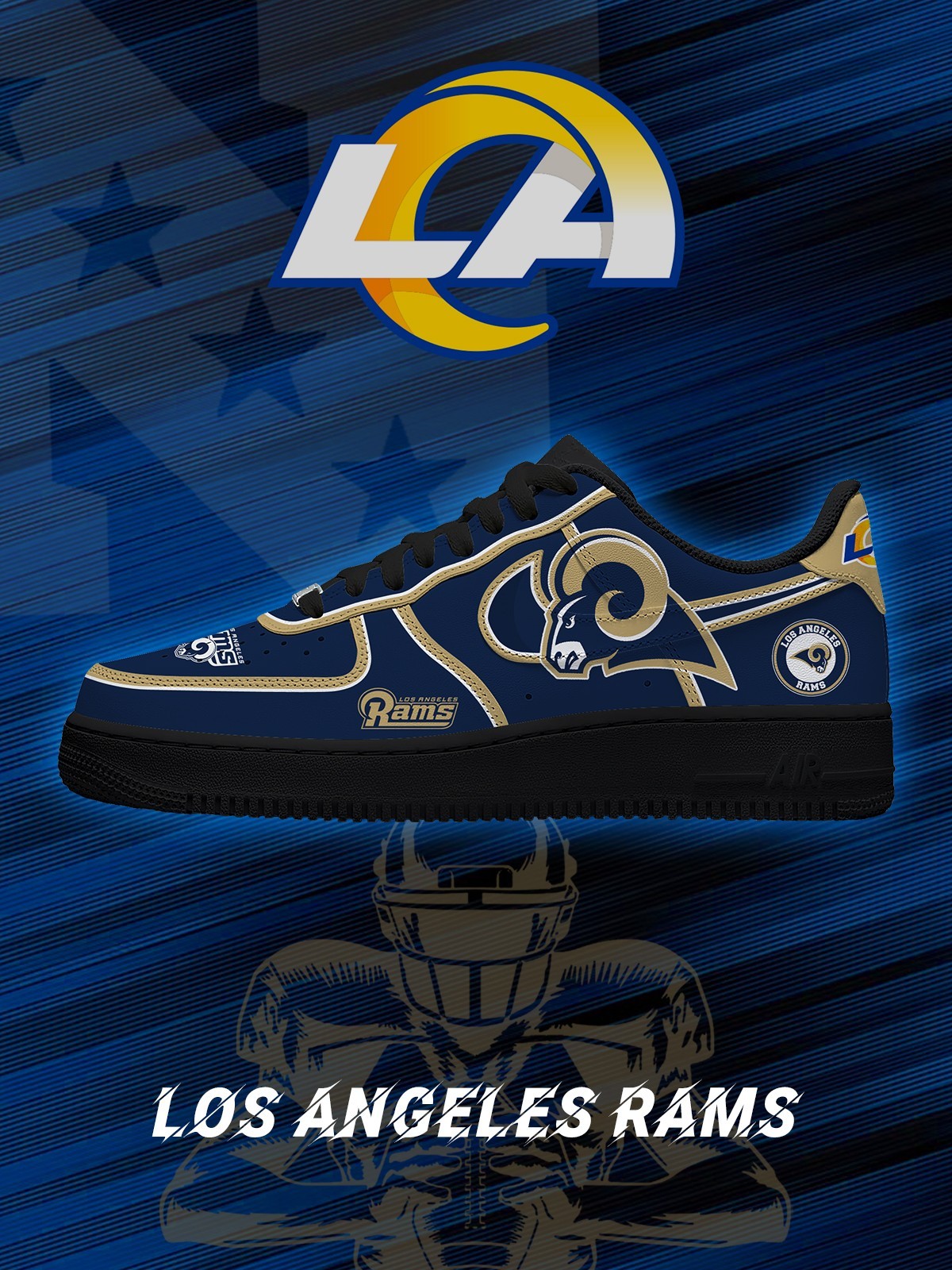 Los Angeles Rams Football V.2 Custom AF1 Sneakers Image