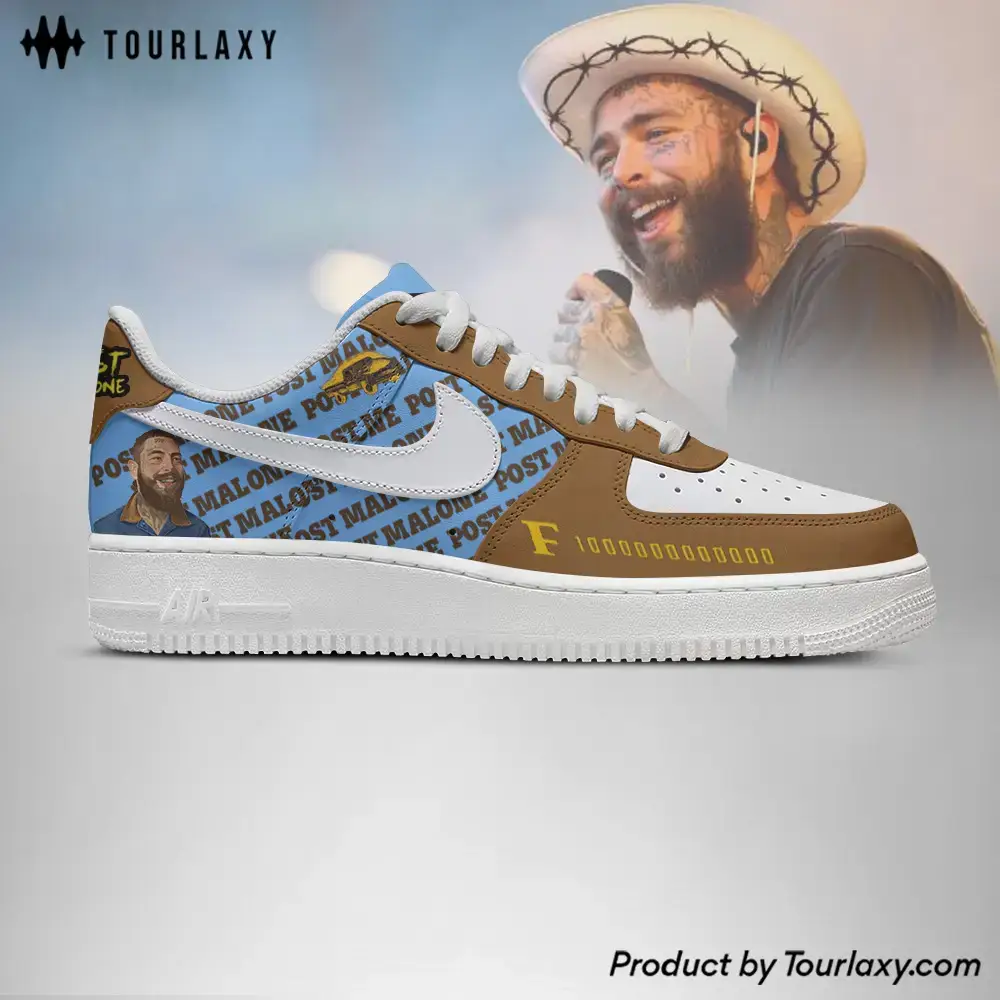 Brown Post Malone Air Force 1 Shoes Gallery Image