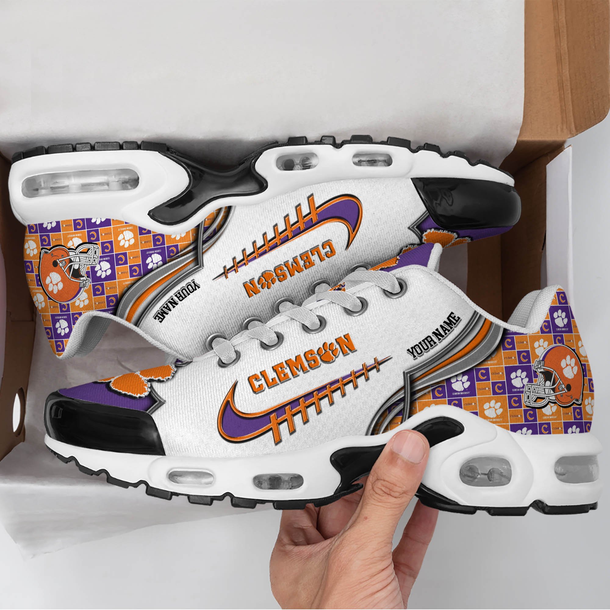 Clemson Tigers TN Shoes 2024 Version Custom Your Name, Sport Shoes For Football Fans, Sport Gifts, Gifts For Him ETHY-62642 Gallery Image