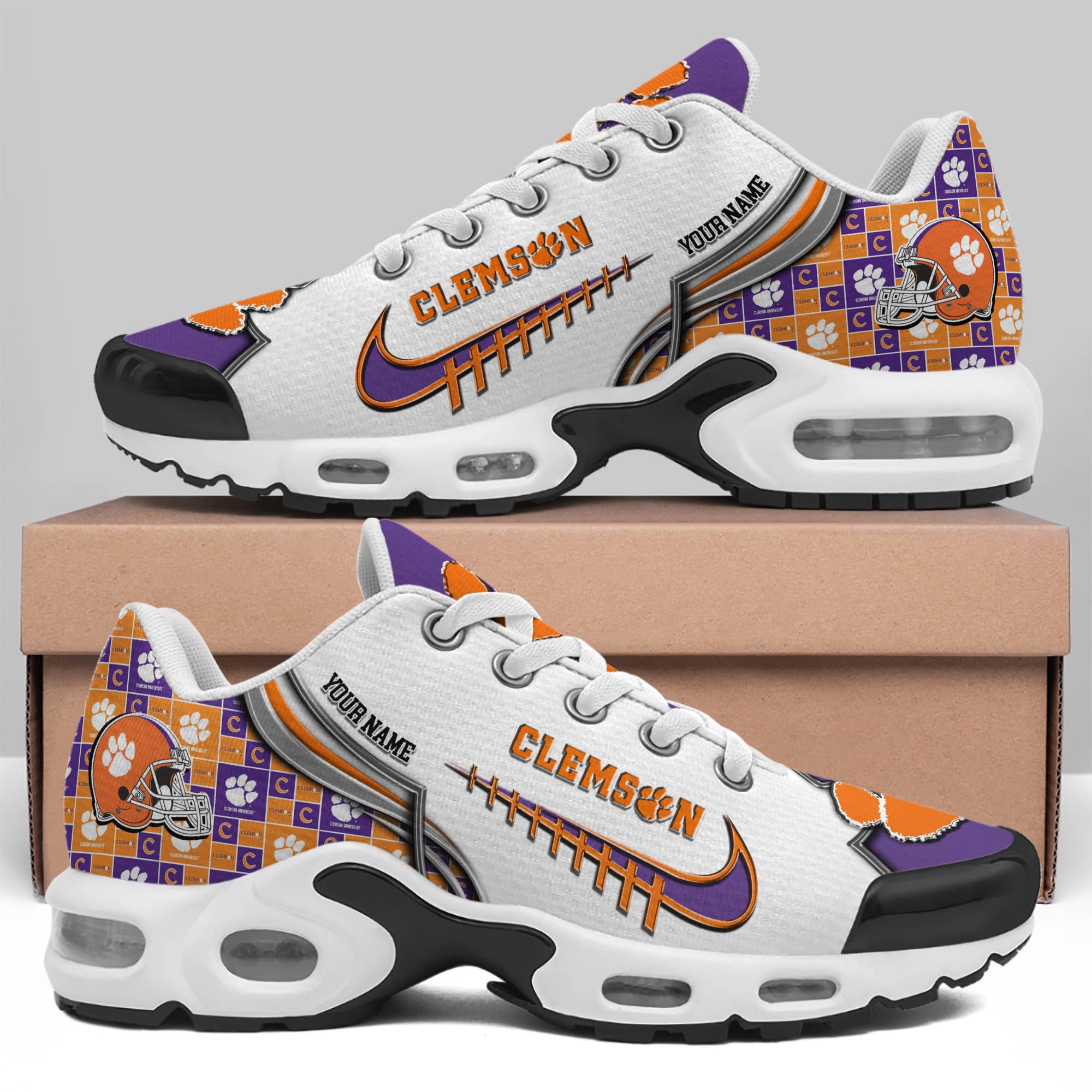 Clemson Tigers TN Shoes 2024 Version Custom Your Name, Sport Shoes For Football Fans, Sport Gifts, Gifts For Him ETHY-62642 Gallery Image