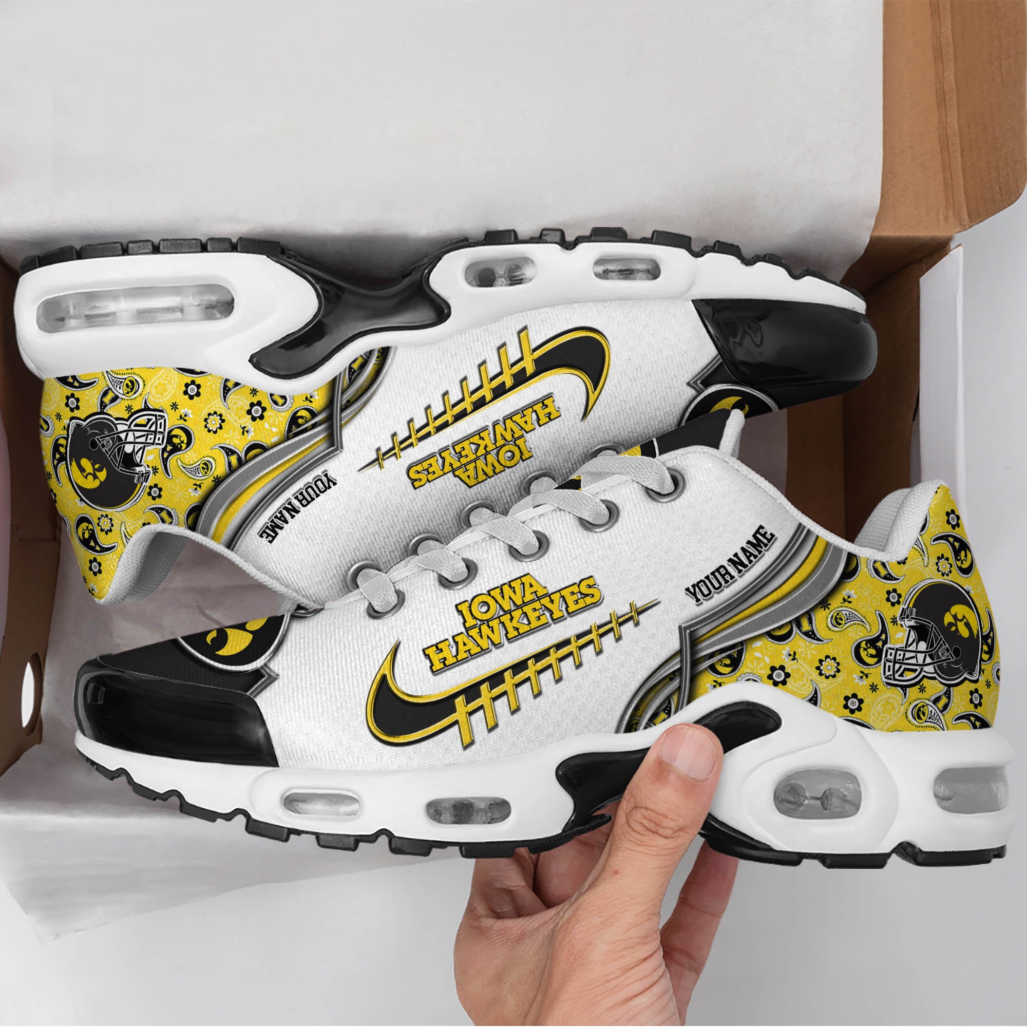 Iowa Hawkeyes TN Shoes 2024 Version Custom Your Name, Sport Shoes For Football Fans, Sport Gifts, Gifts For Him ETHY-62642 Gallery Image