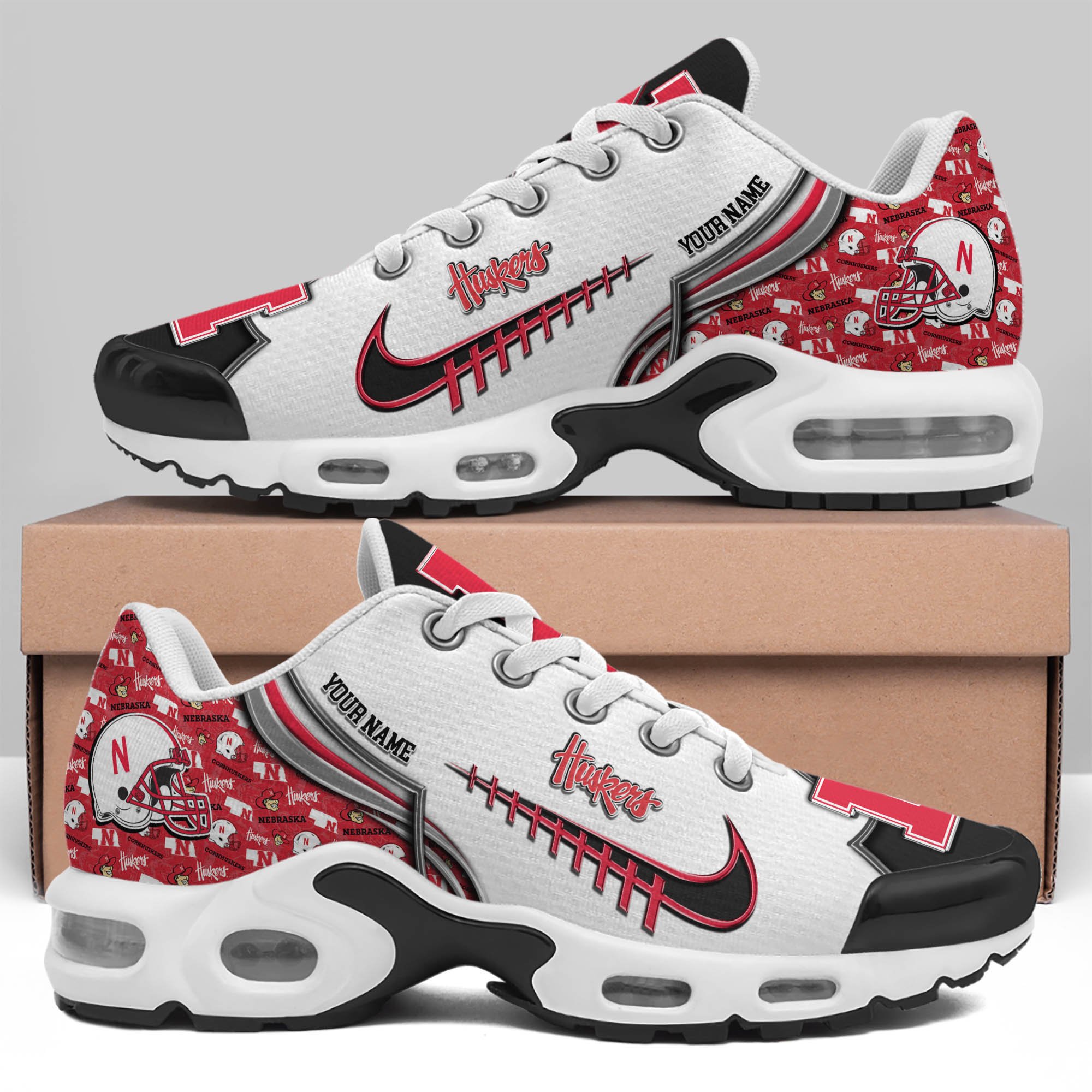 Nebraska Cornhuskers TN Shoes 2024 Version Custom Your Name, Sport Shoes For Football Fans, Sport Gifts, Gifts For Him ETHY-62642 Gallery Image