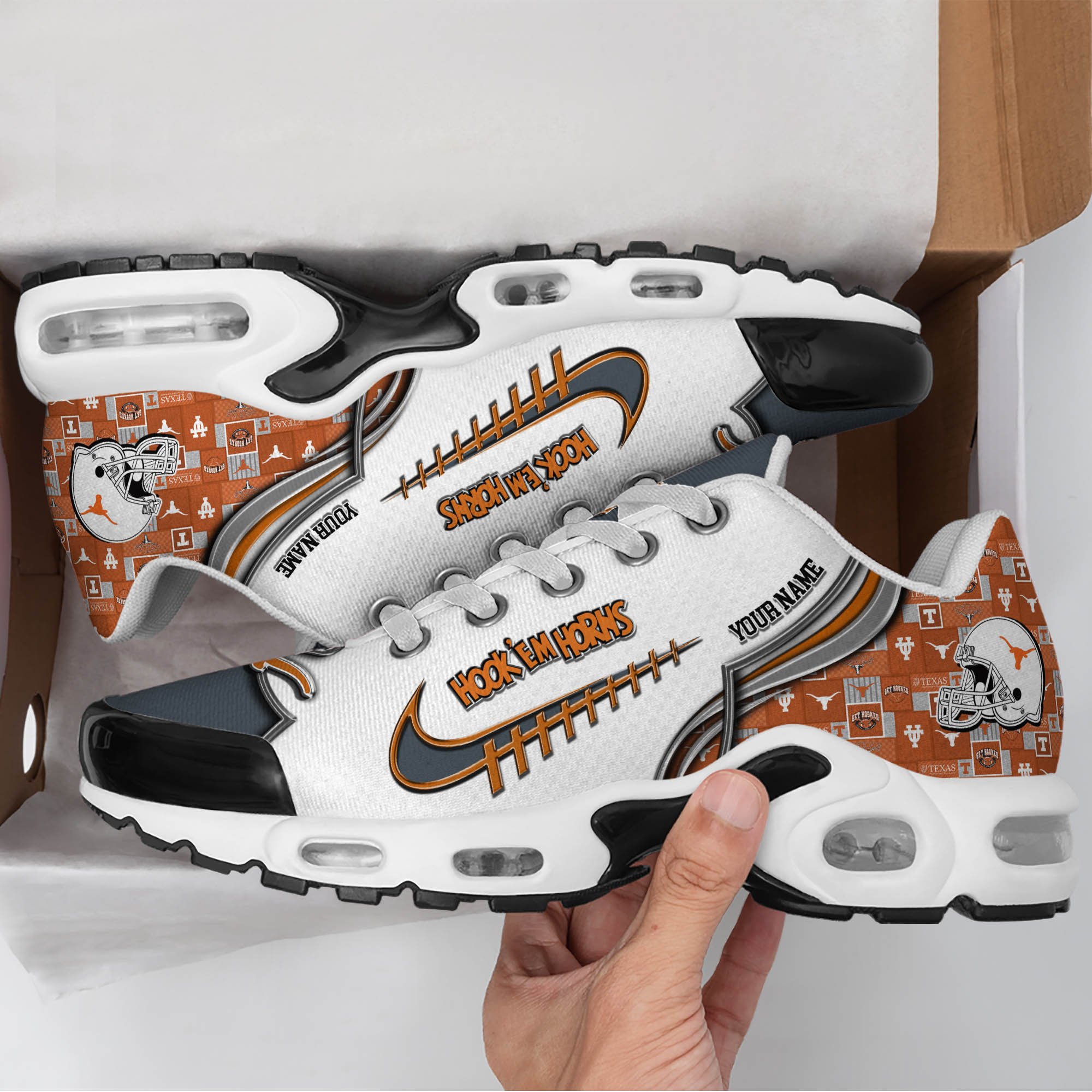 Texas Longhorns TN Shoes 2024 Version Custom Your Name, Sport Shoes For Football Fans, Sport Gifts, Gifts For Him ETHY-62642 Gallery Image