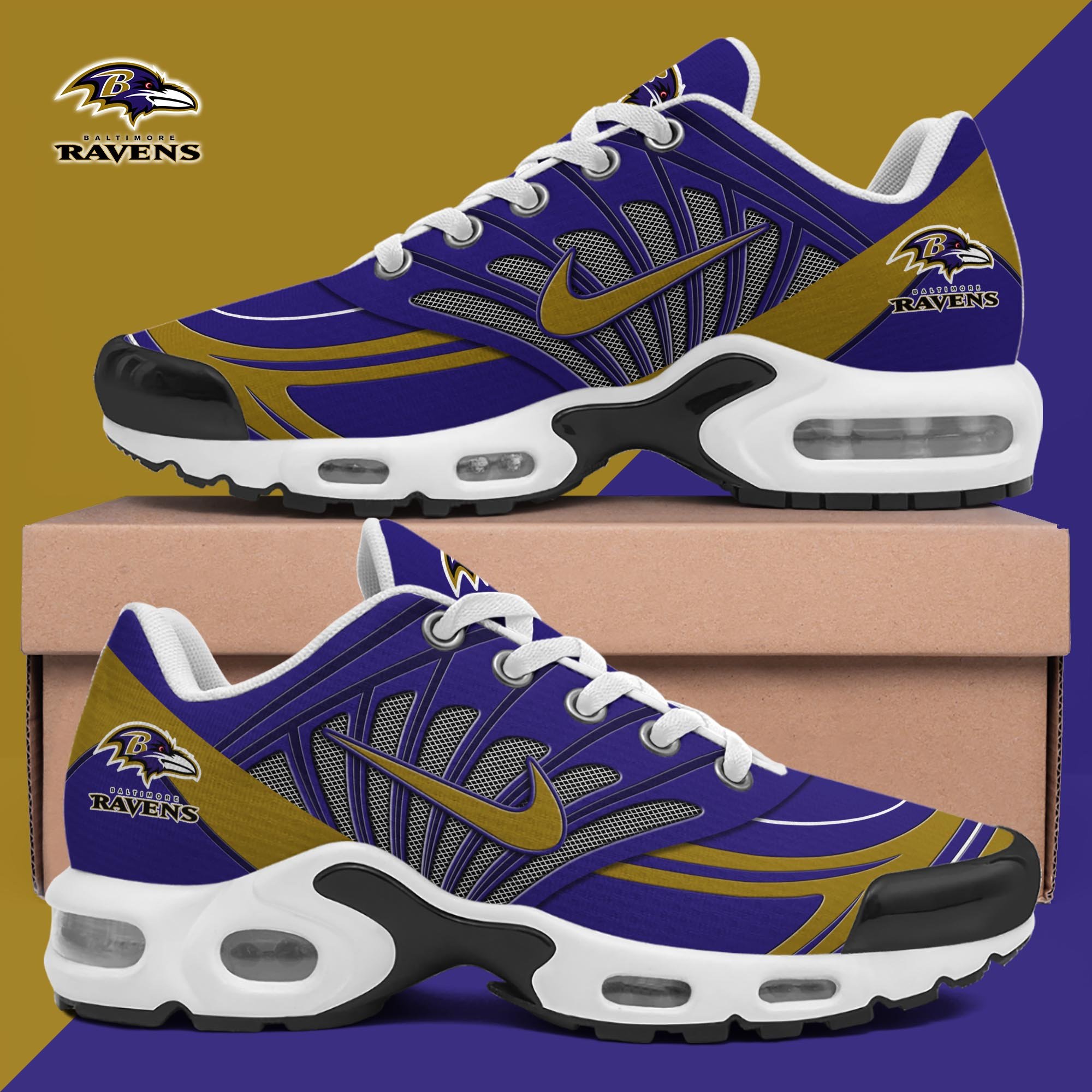 Baltimore Ravens TN Shoes 2025 Version Custom Name, Sport Shoes For Fan, Fan Gifts ETRG-60919 Image