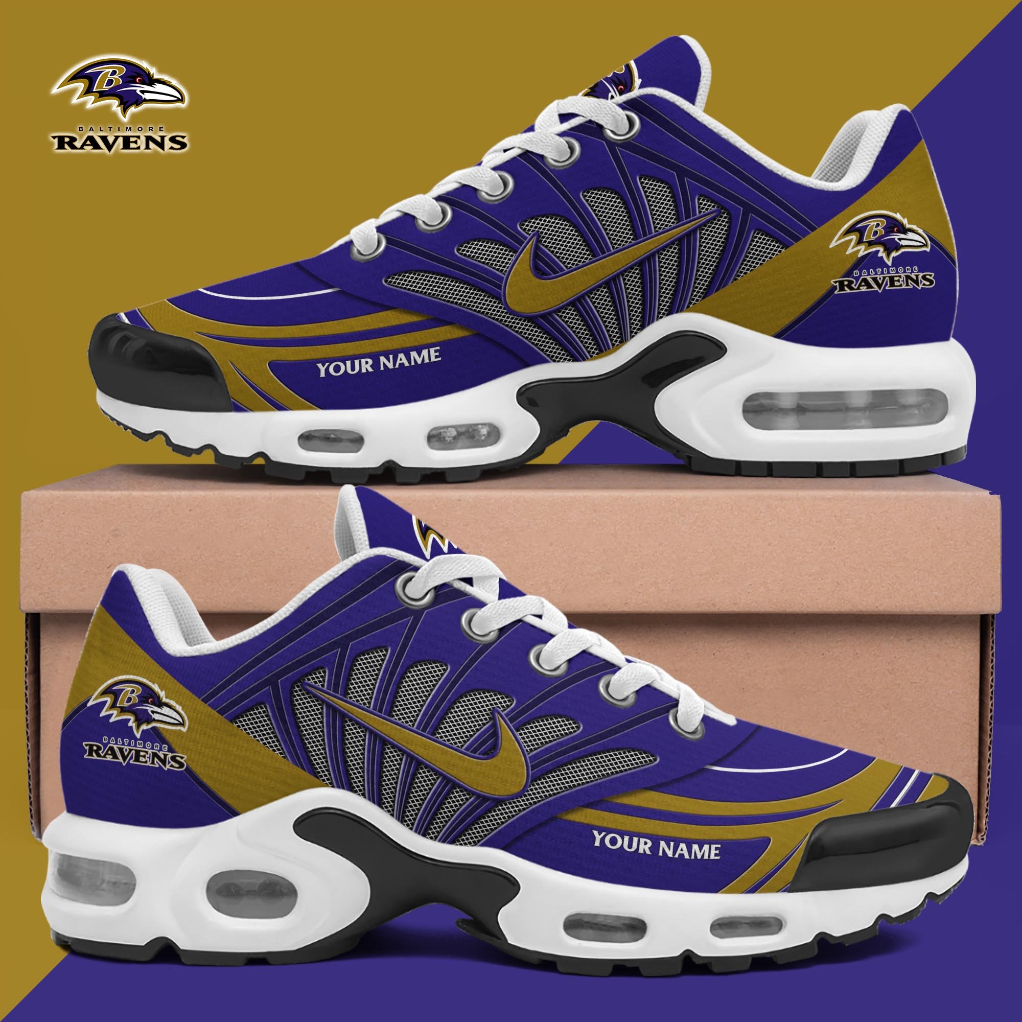 Baltimore Ravens TN Shoes 2025 Version Custom Name, Sport Shoes For Fan, Fan Gifts ETRG-60919 Gallery Image