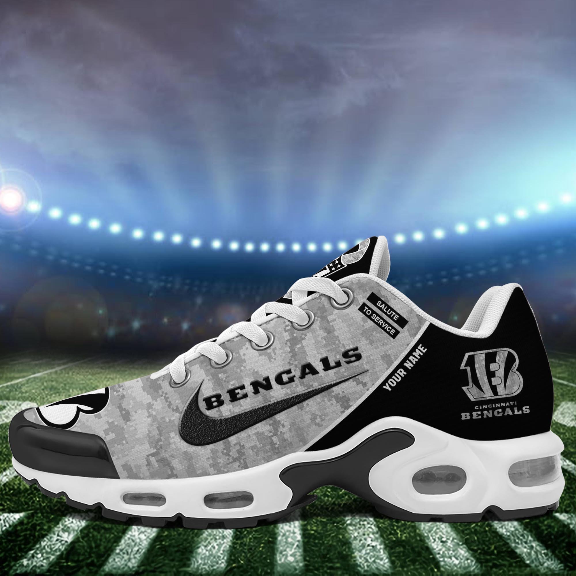 Cincinnati Bengals Team TN Shoes 2025 Version Custom Name, Sport Team Shoes For Fans, Gift For Sport Fans ETRG-61581 Gallery Image