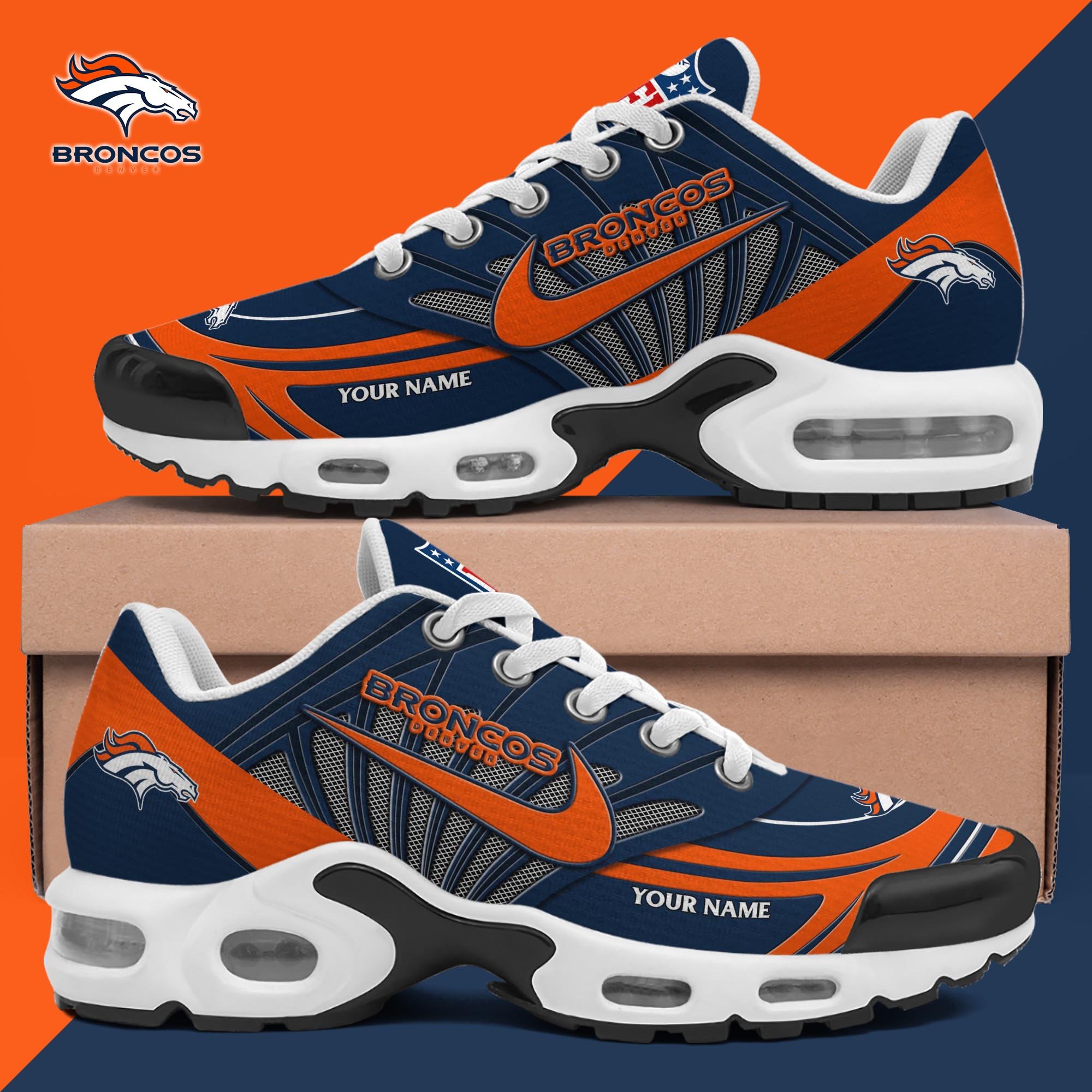 Denver Broncos TN Shoes 2025 Version Custom Your Name, Shoes For Sport Fans, Gift For Fans ETRG-61582 Image