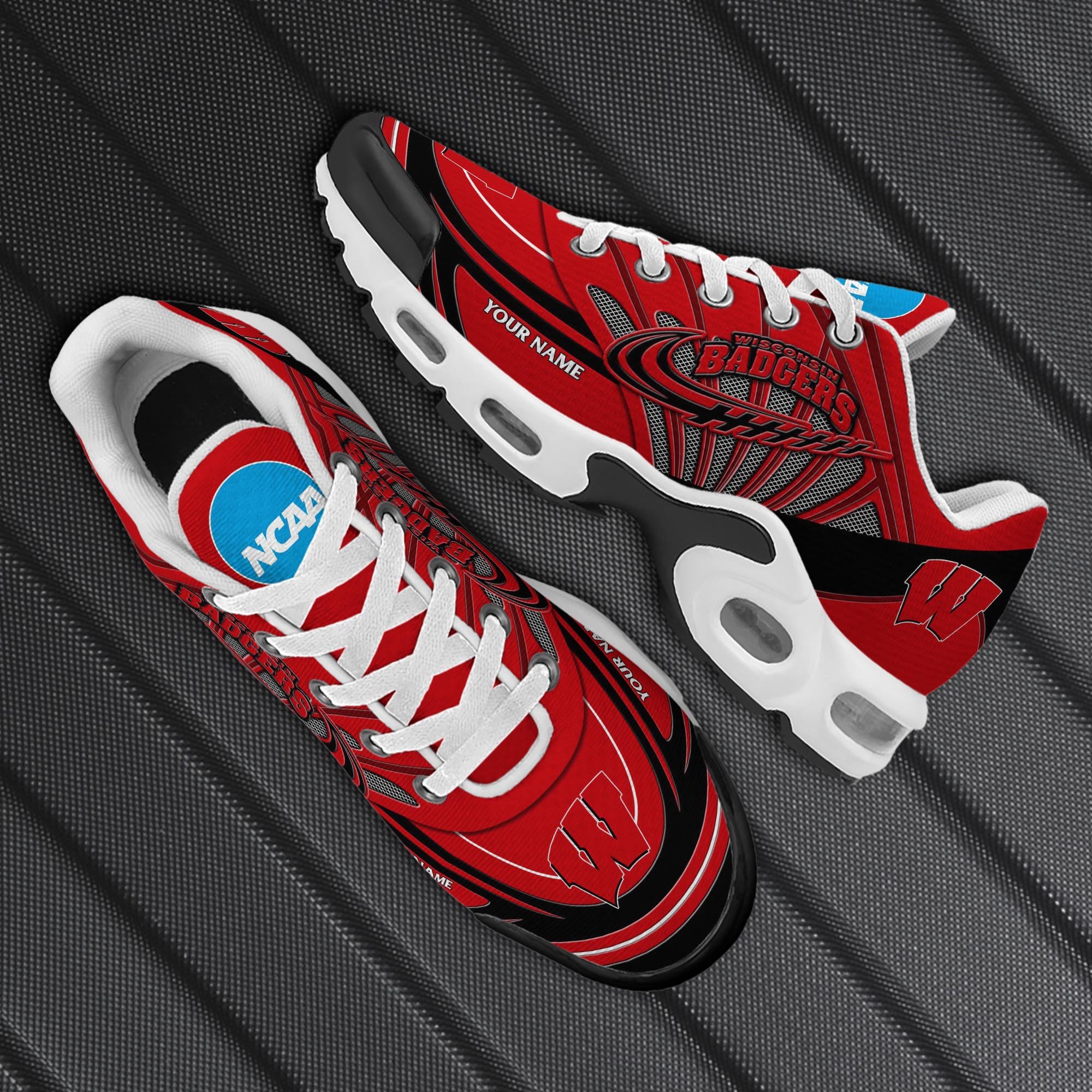Wisconsin Badgers TN Shoes 2025 Version Custom Your Name, Shoes For Sport Fans, Gift For Fans ETRG-61594 Gallery Image