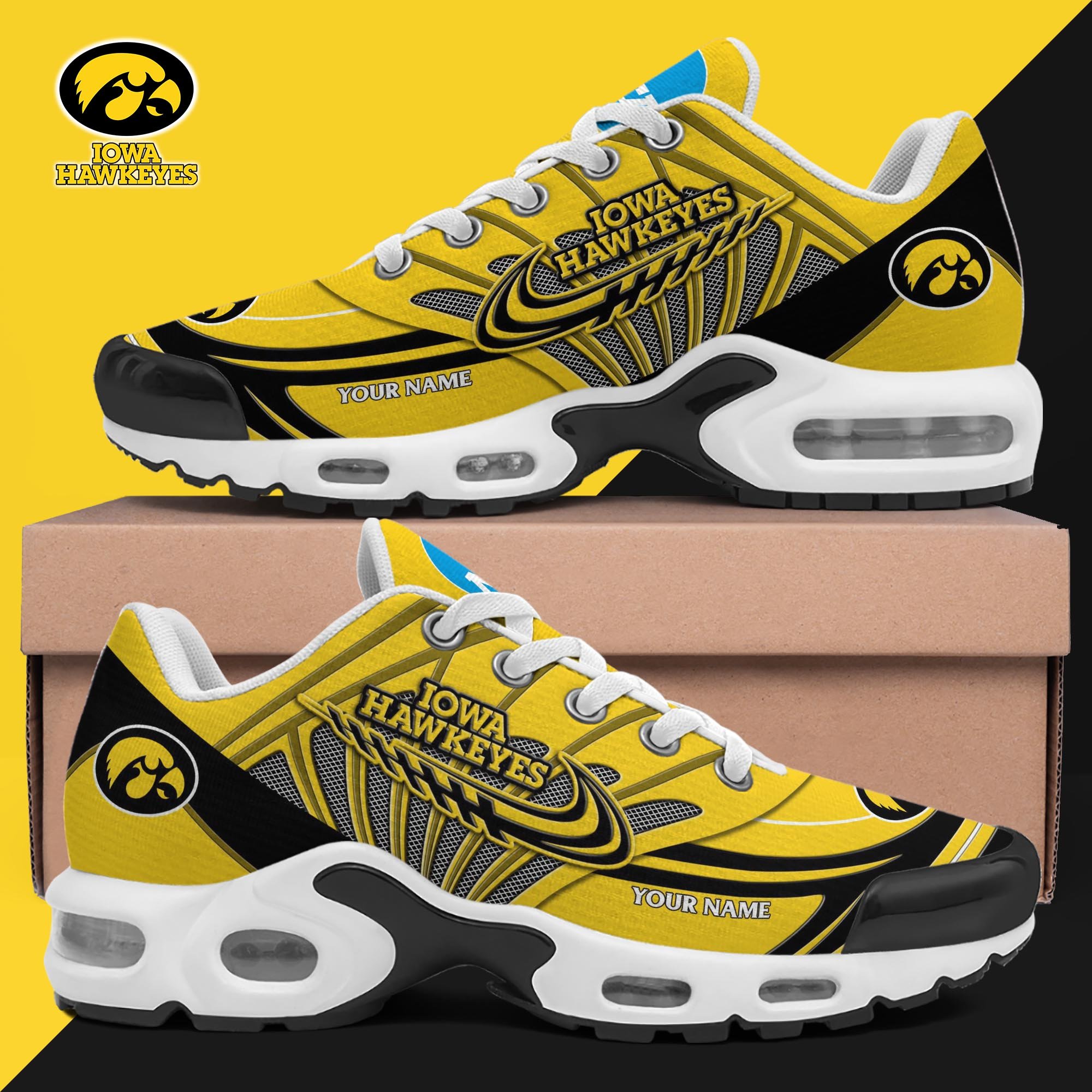 Iowa Hawkeyes TN Shoes 2025 Version Custom Your Name, Shoes For Sport Fans, Gift For Fans ETRG-61594 Image