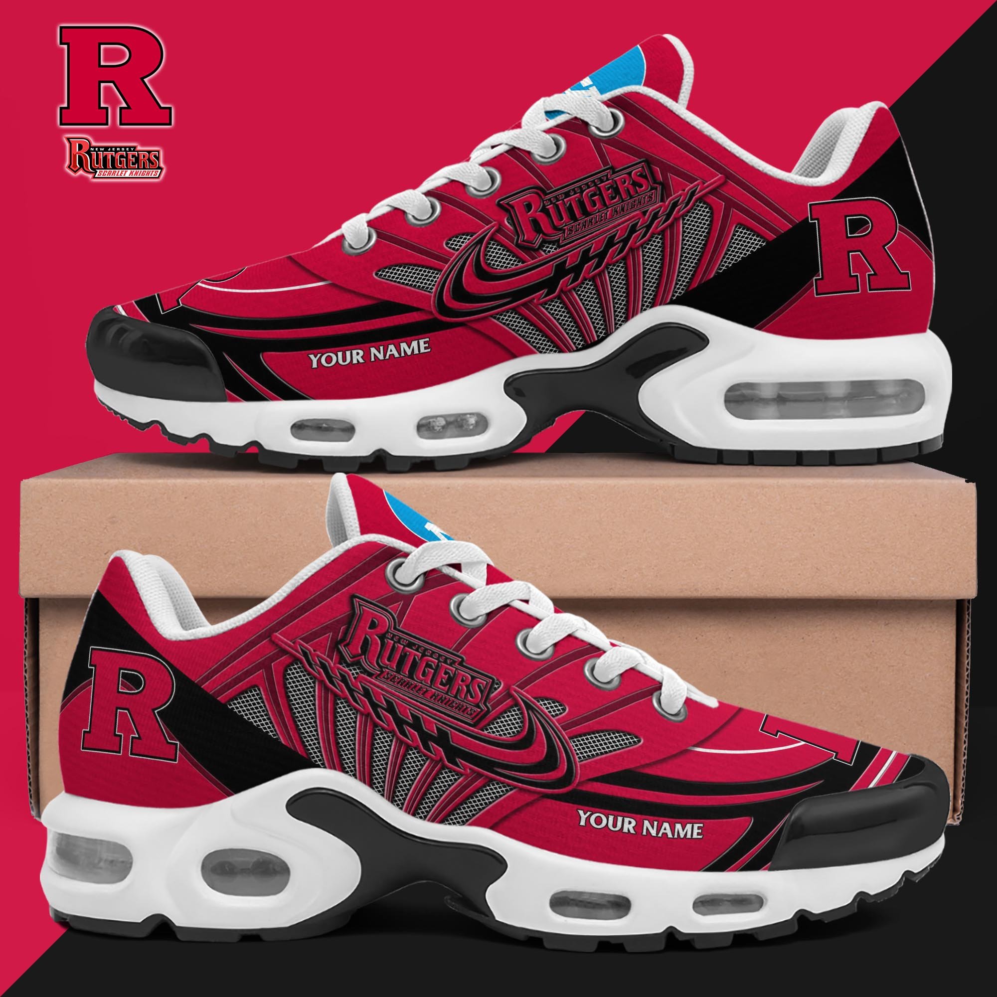 Rutgers Scarlet Knights TN Shoes 2025 Version Custom Your Name, Shoes For Sport Fans, Gift For Fans ETRG-61594 Image