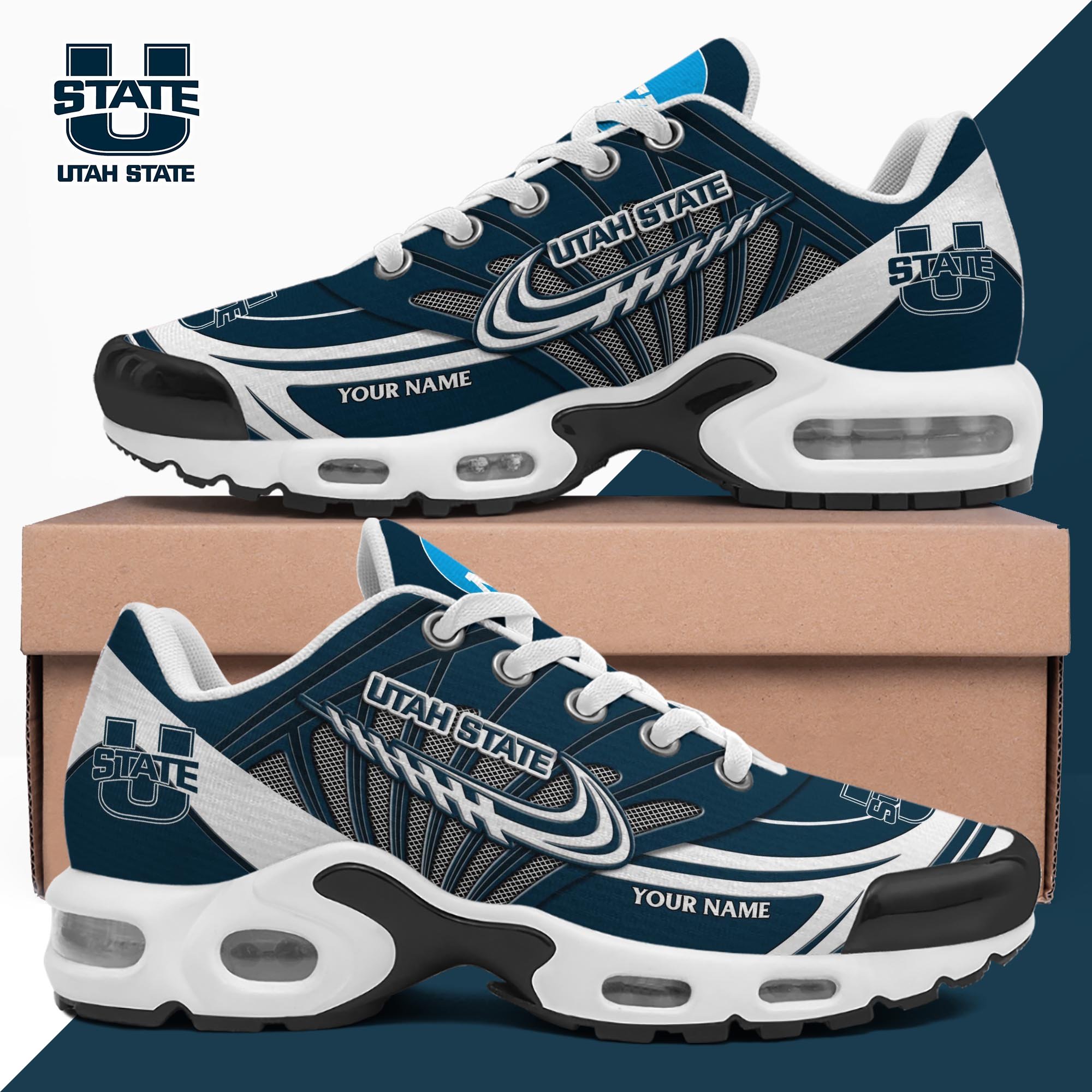Utah State Aggies TN Shoes 2025 Version Custom Your Name, Shoes For Sport Fans, Gift For Fans ETRG-61594 Image