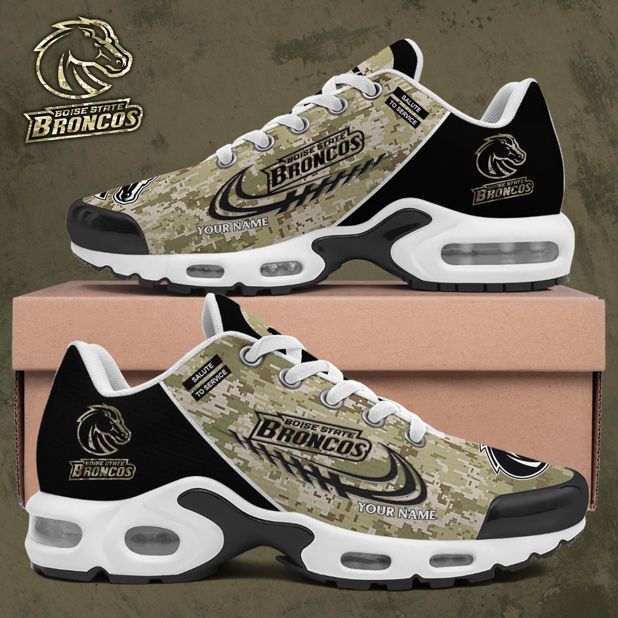 Boise State Broncos TN Shoes 2025 Version Custom Name, Camouflage Shoes, Gifts For Football Lovers ETRG-61636 Image