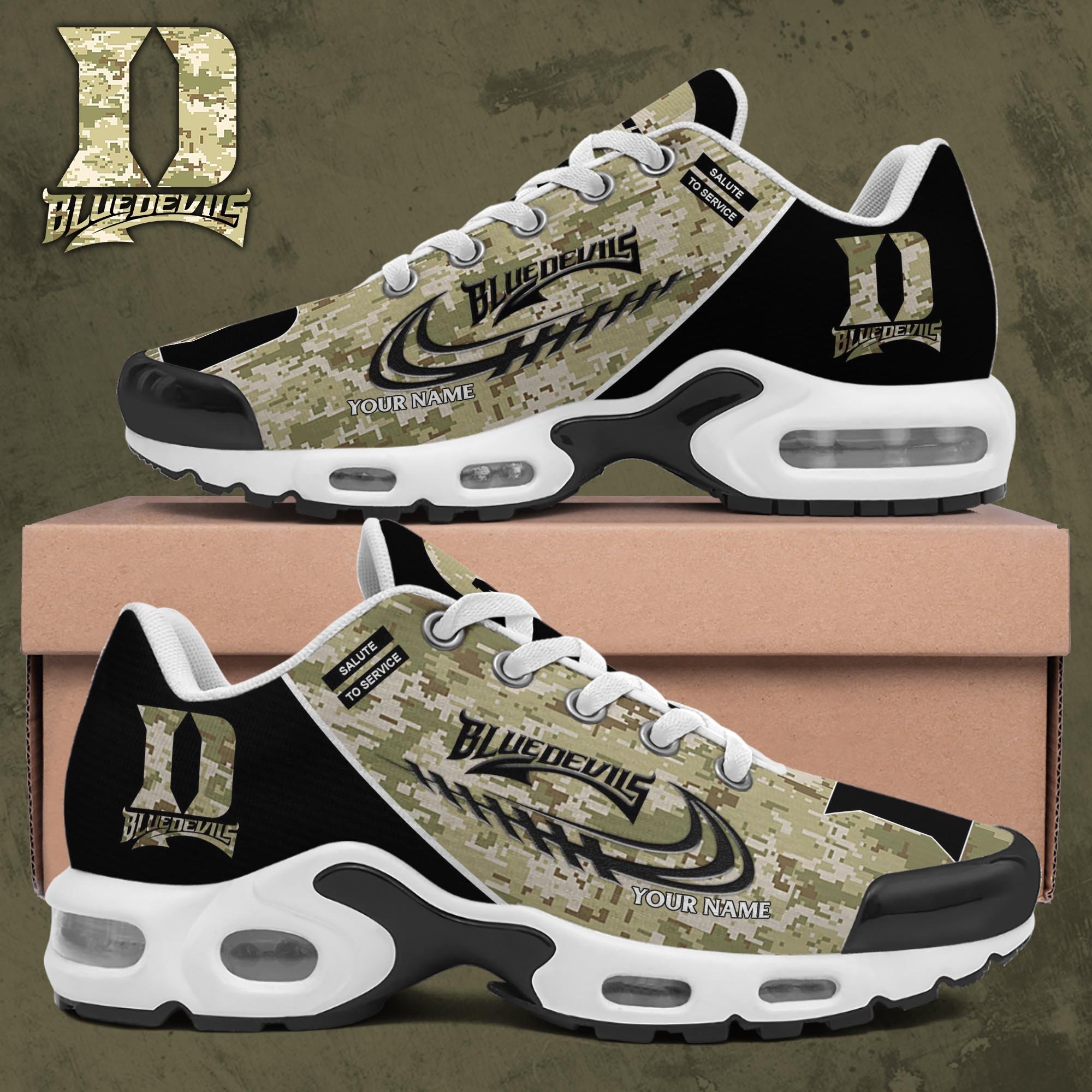 Duke Blue Devils TN Shoes 2025 Version Custom Name, Camouflage Shoes, Gifts For Football Lovers ETRG-61636 Image