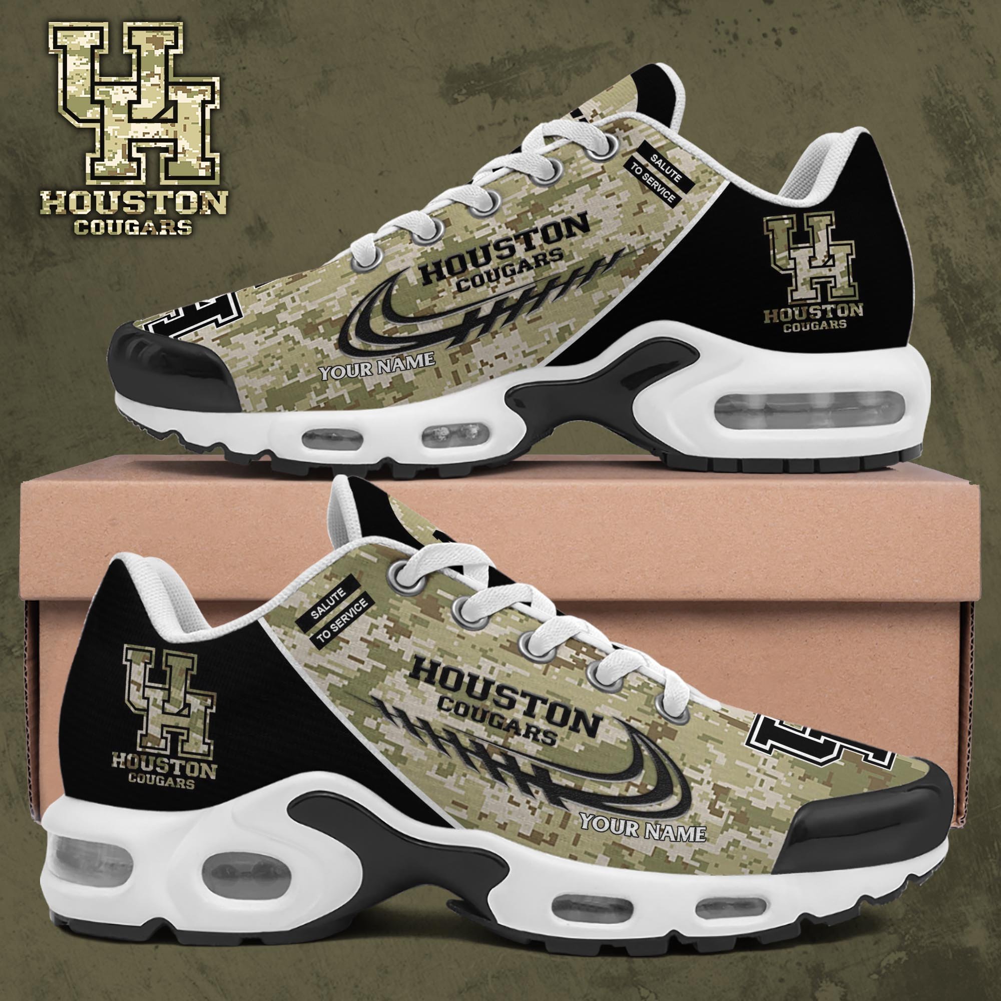 Houston Cougars TN Shoes 2025 Version Custom Name, Camouflage Shoes, Gifts For Football Lovers ETRG-61636 Image