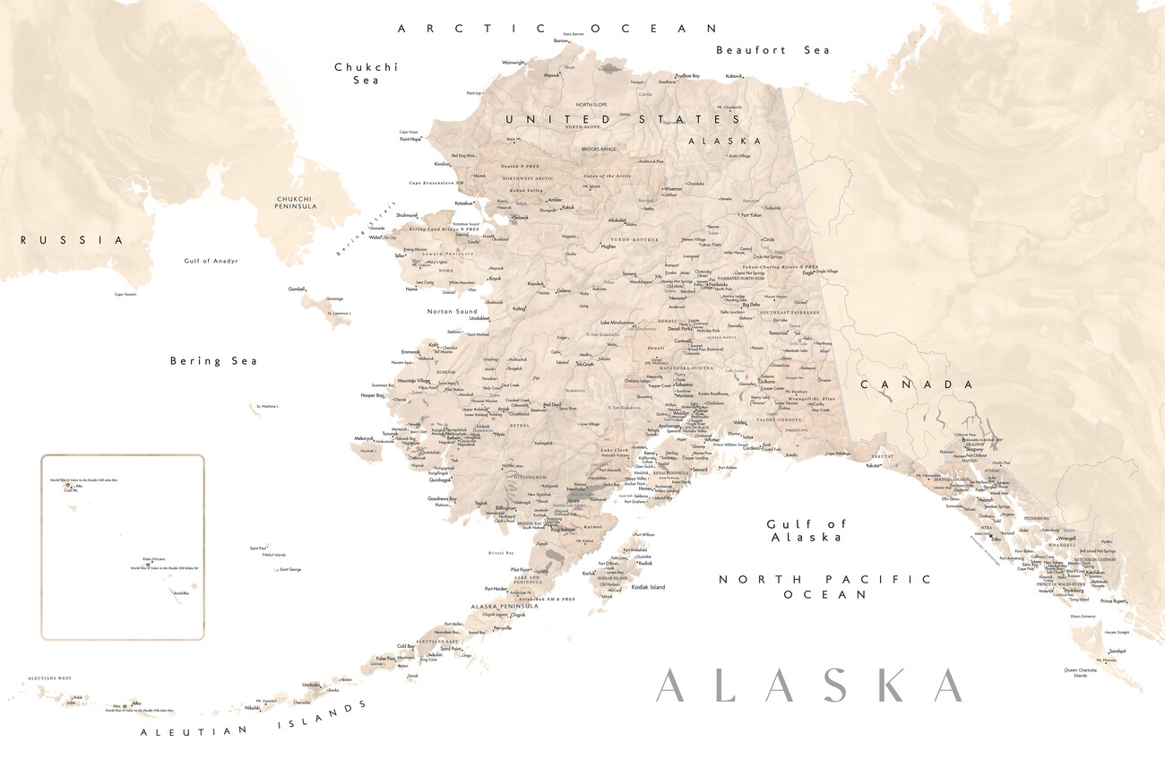 alaska map with cities