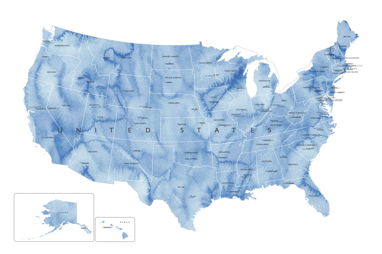 printable state capitals map