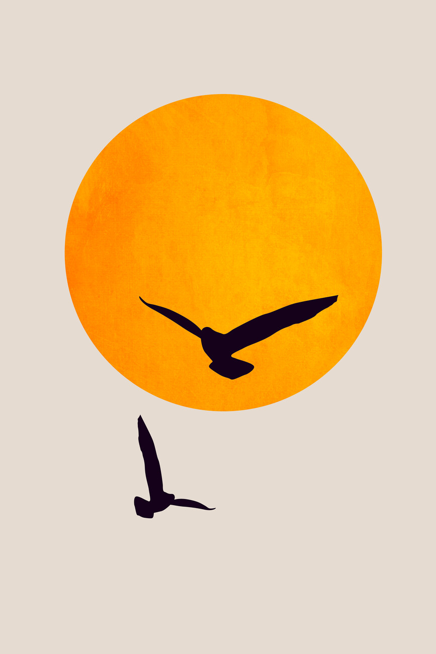 Ilustrace Birds In The Sky, Kubistika, (26.7 x 40 cm)