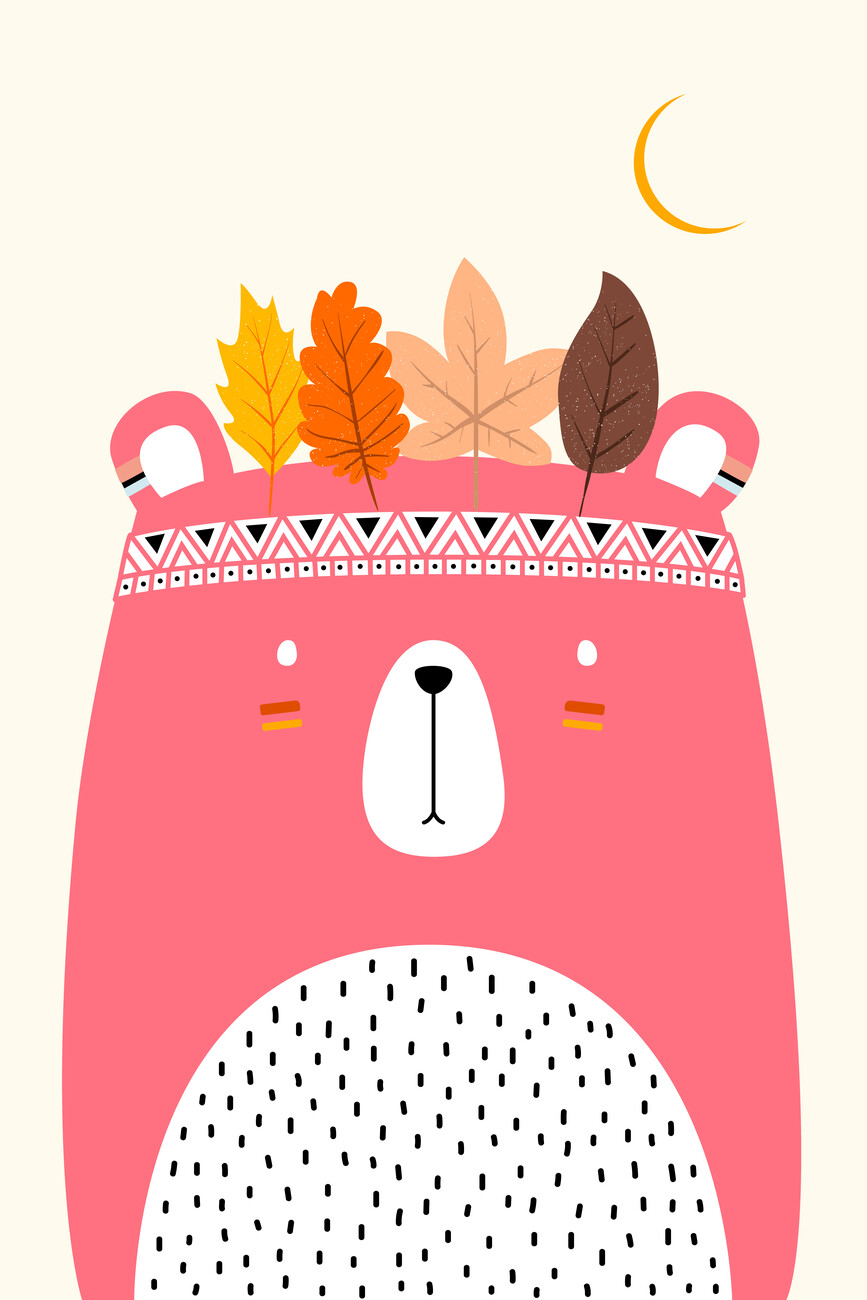 Ilustrace Cute Little Bear PINK