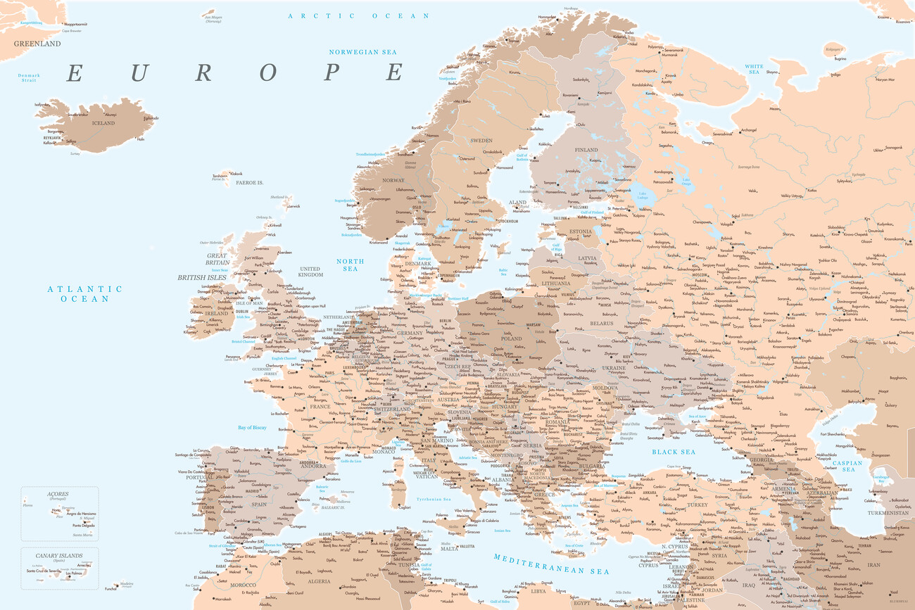 political map of europe hd