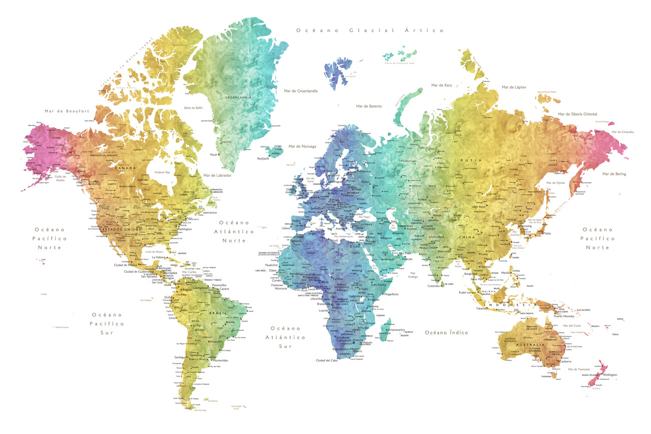 Mapa Del Mundo, World Map in Spanish