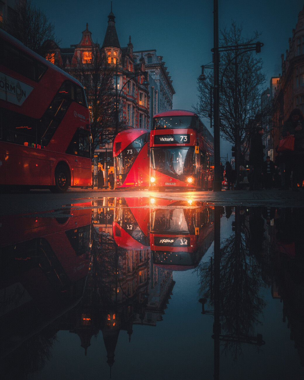 Umělecká fotografie London night reflections, David George, (30 x 40 cm)