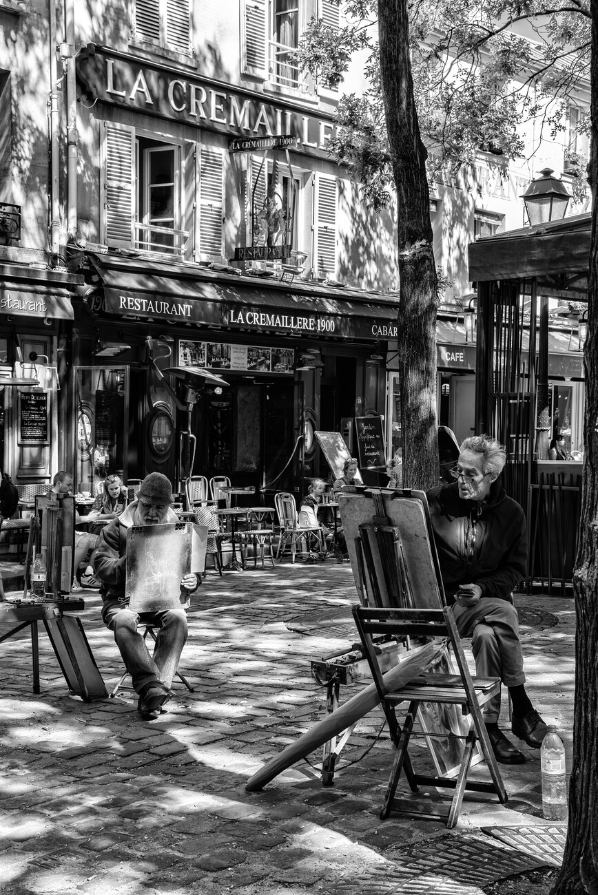 Tableau Paris noir et blanc - Affiche Montmartre vintage